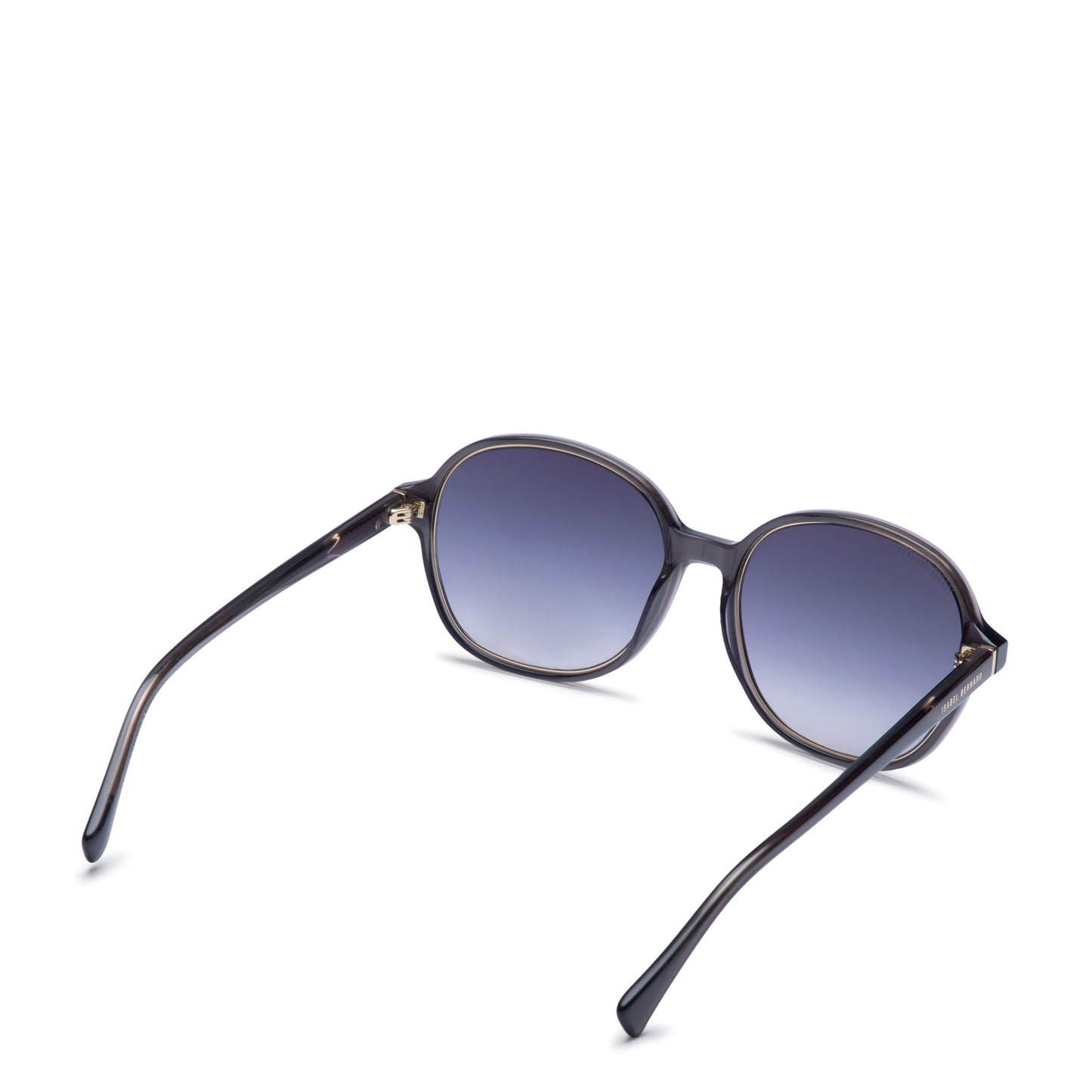 La Villette Eva transparent grey oval sunglasses with blue lenses - - Isabel Bernard