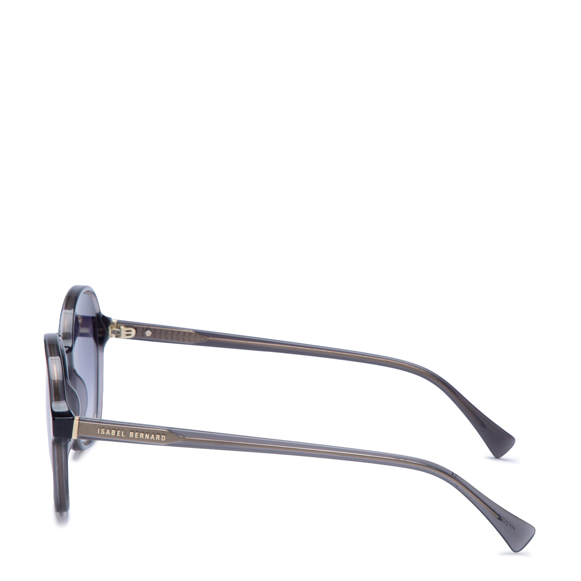 La Villette Eva transparent grey oval sunglasses with blue lenses - - Isabel Bernard