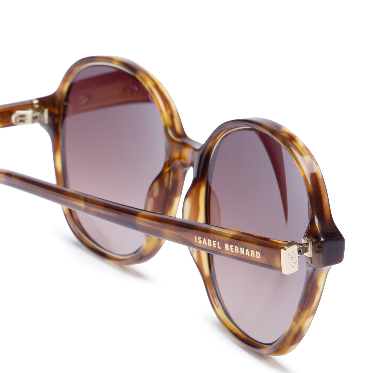 La Villette Eva brown tortoise oval sunglasses with brown lenses - - Isabel Bernard