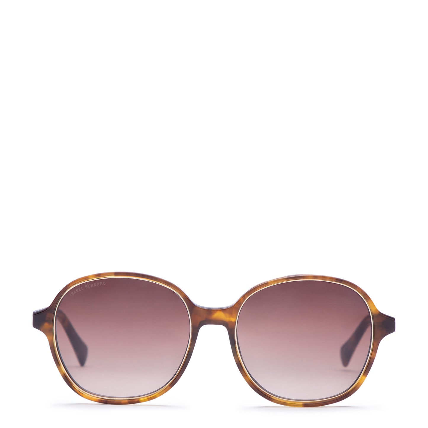 La Villette Eva brown tortoise oval sunglasses with brown lenses - - Isabel Bernard
