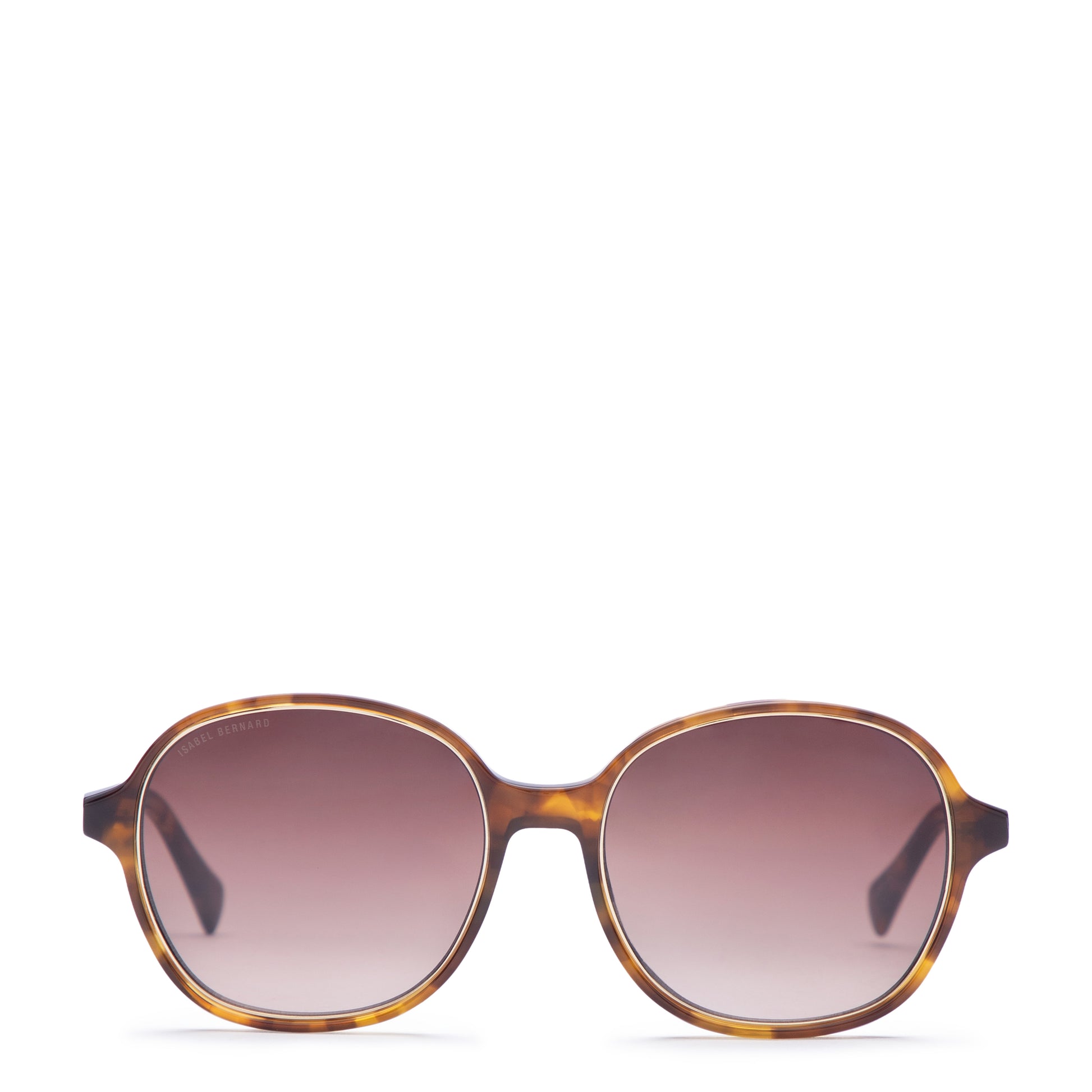 La Villette Eva brown tortoise oval sunglasses with brown lenses - - Isabel Bernard