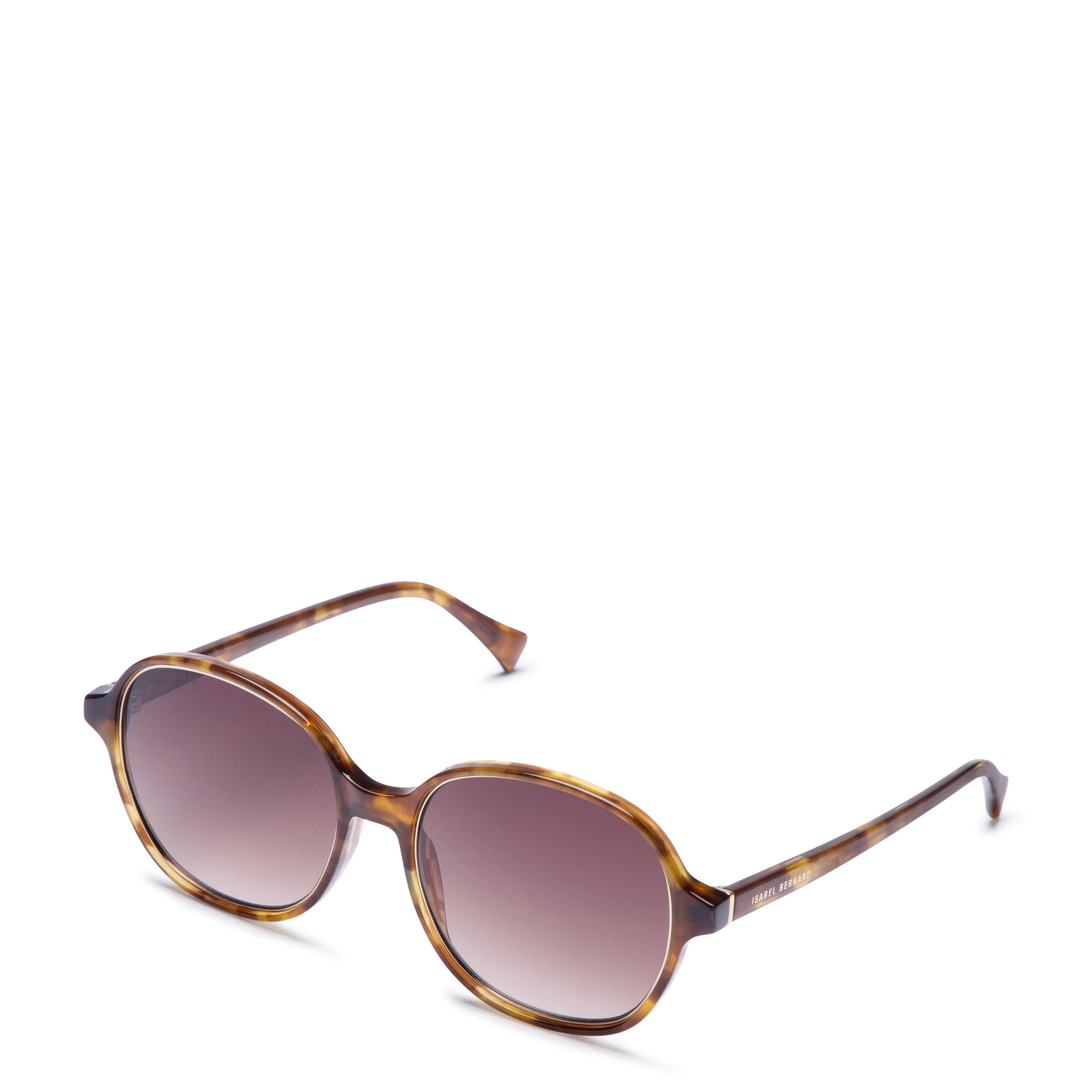 La Villette Eva brown tortoise oval sunglasses with brown lenses - - Isabel Bernard