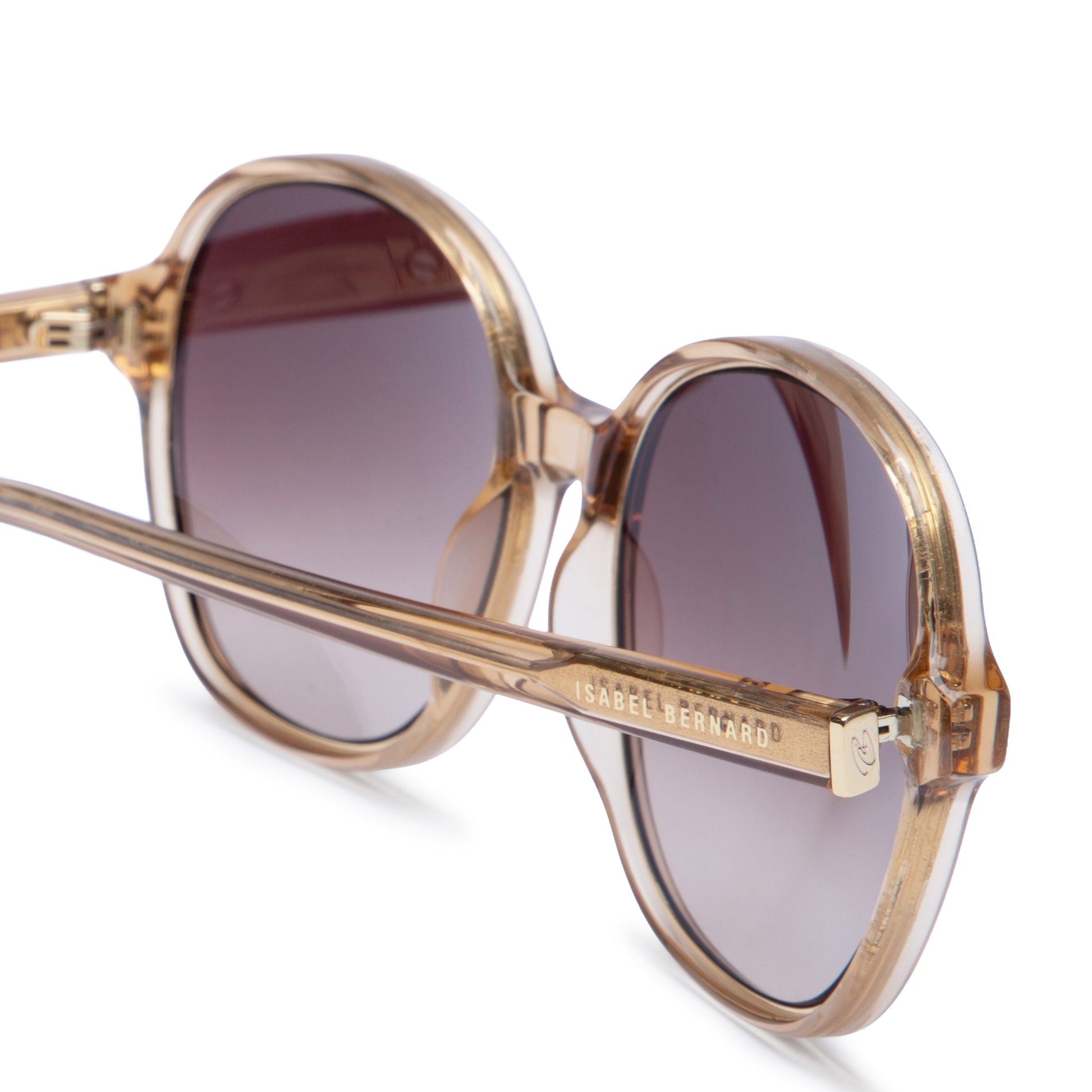 La Villette Eva transparent oval sunglasses with brown lenses - - Isabel Bernard