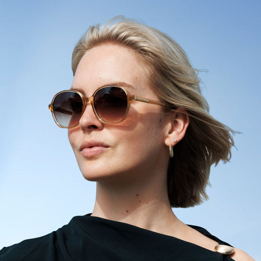 La Villette Eva transparent oval sunglasses with brown lenses - - Isabel Bernard