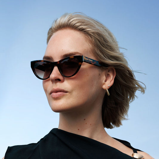 La Villette Lucie brown tortoise cat eye sunglasses with brown lenses - - Isabel Bernard