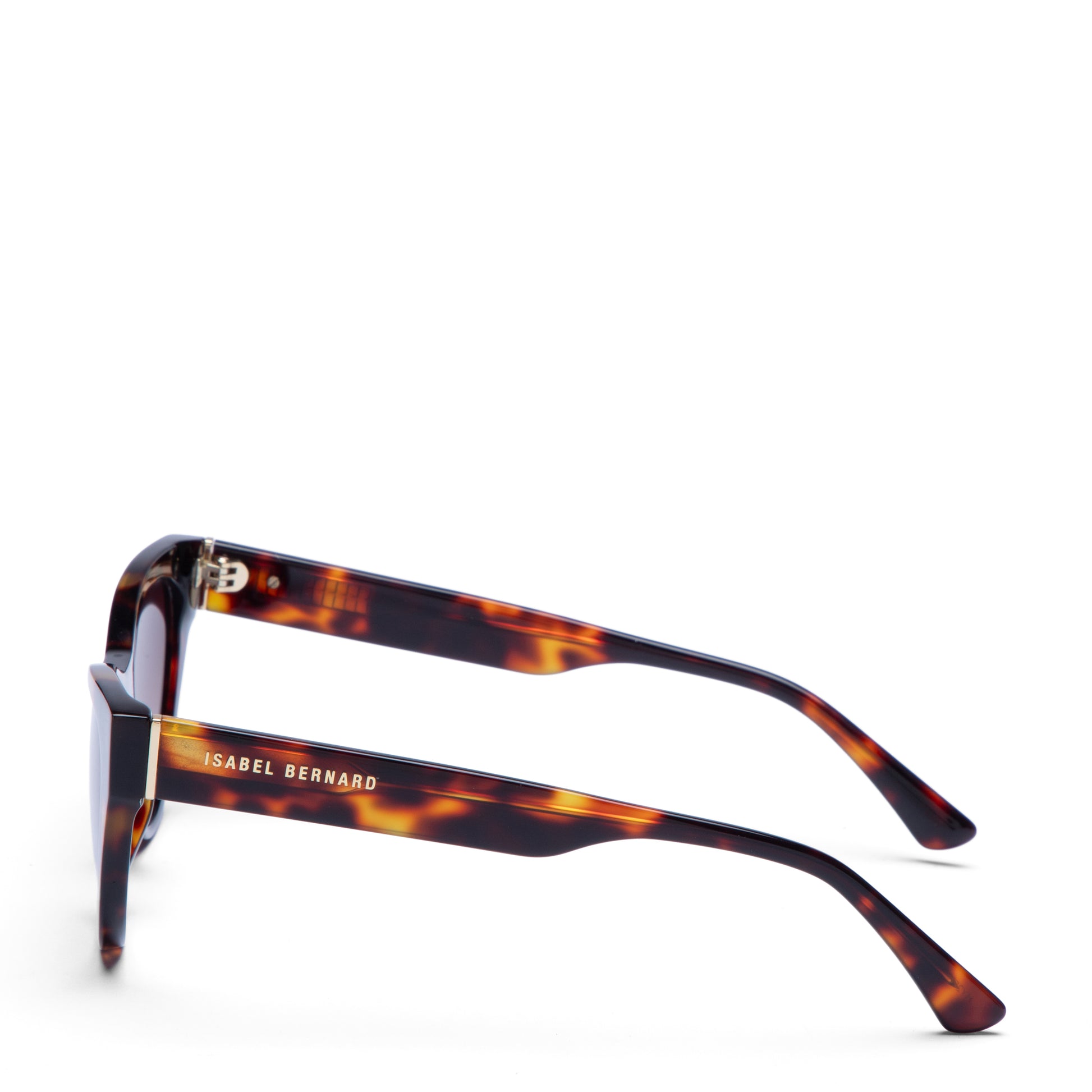 La Villette Lucie brown tortoise cat eye sunglasses with brown lenses - - Isabel Bernard