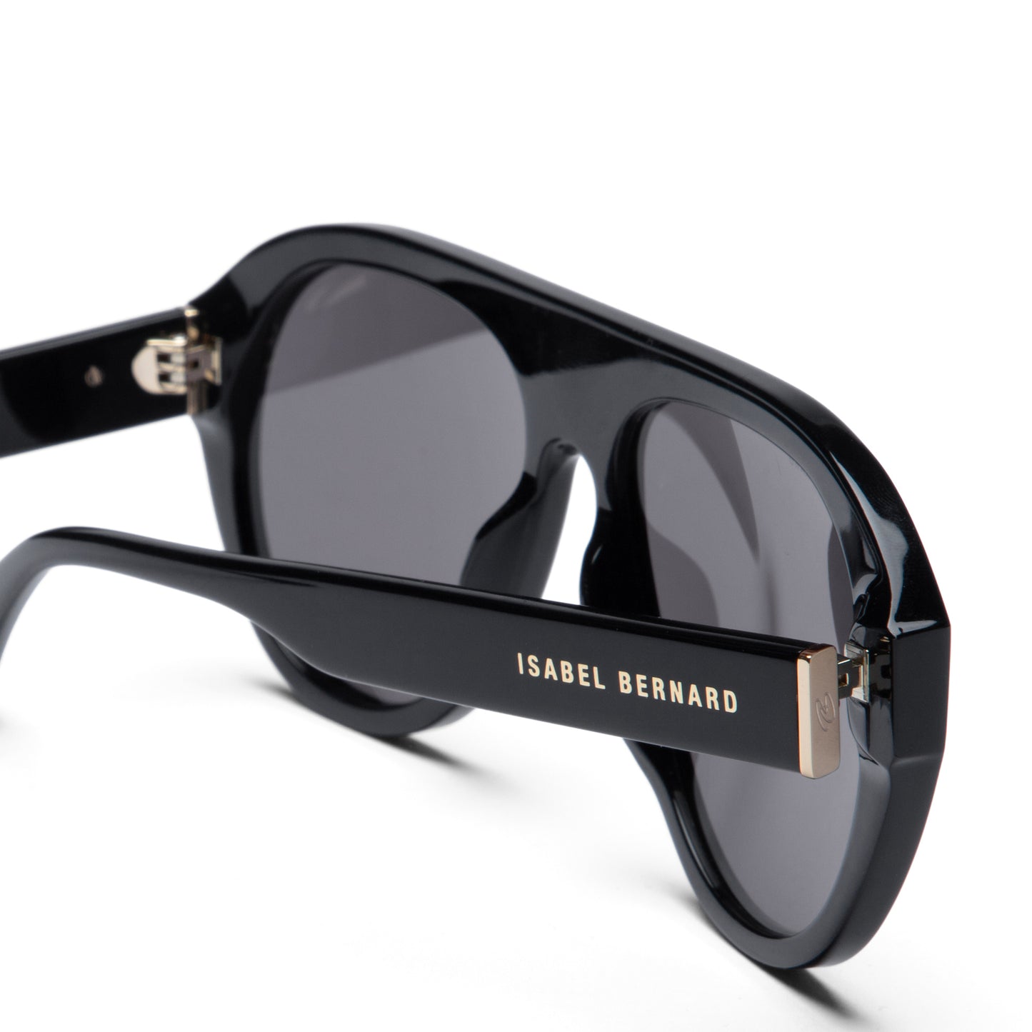 La Villette Mila black bold aviator sunglasses with black lenses - - Isabel Bernard