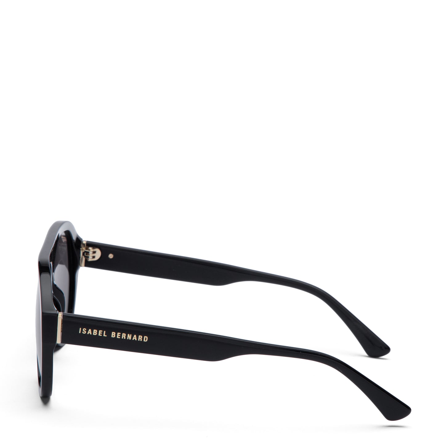 La Villette Mila black bold aviator sunglasses with black lenses - - Isabel Bernard