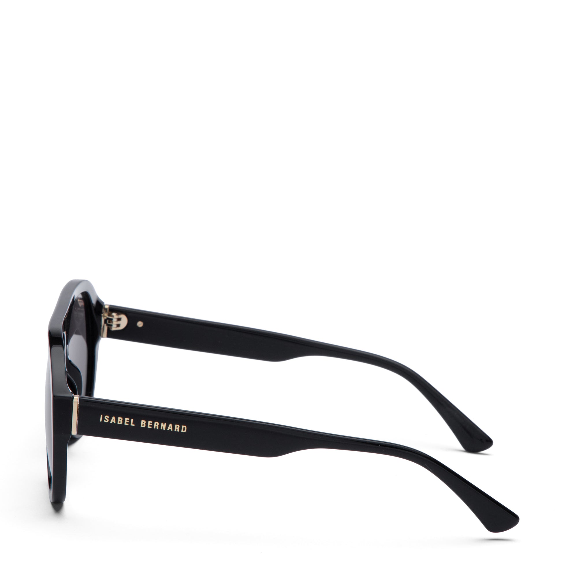La Villette Mila black bold aviator sunglasses with black lenses - - Isabel Bernard