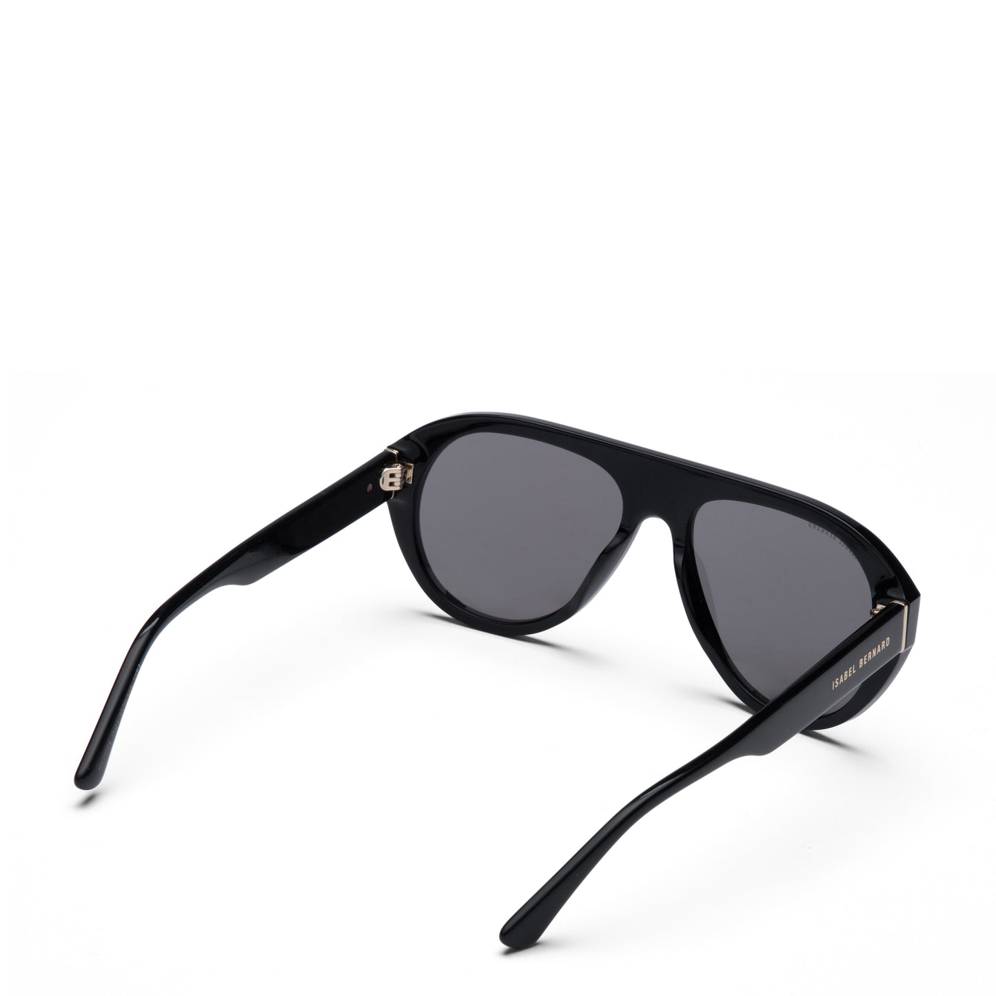 La Villette Mila black bold aviator sunglasses with black lenses - - Isabel Bernard