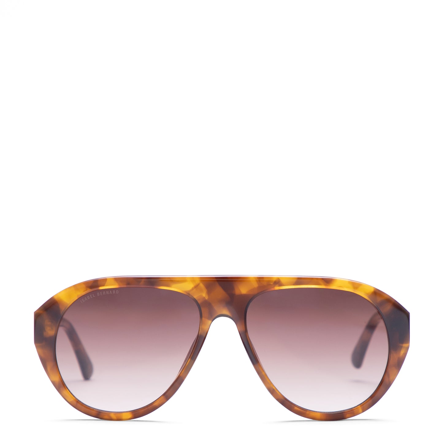 La Villette Mila brown tortoise bold aviator sunglasses with brown lenses - - Isabel Bernard