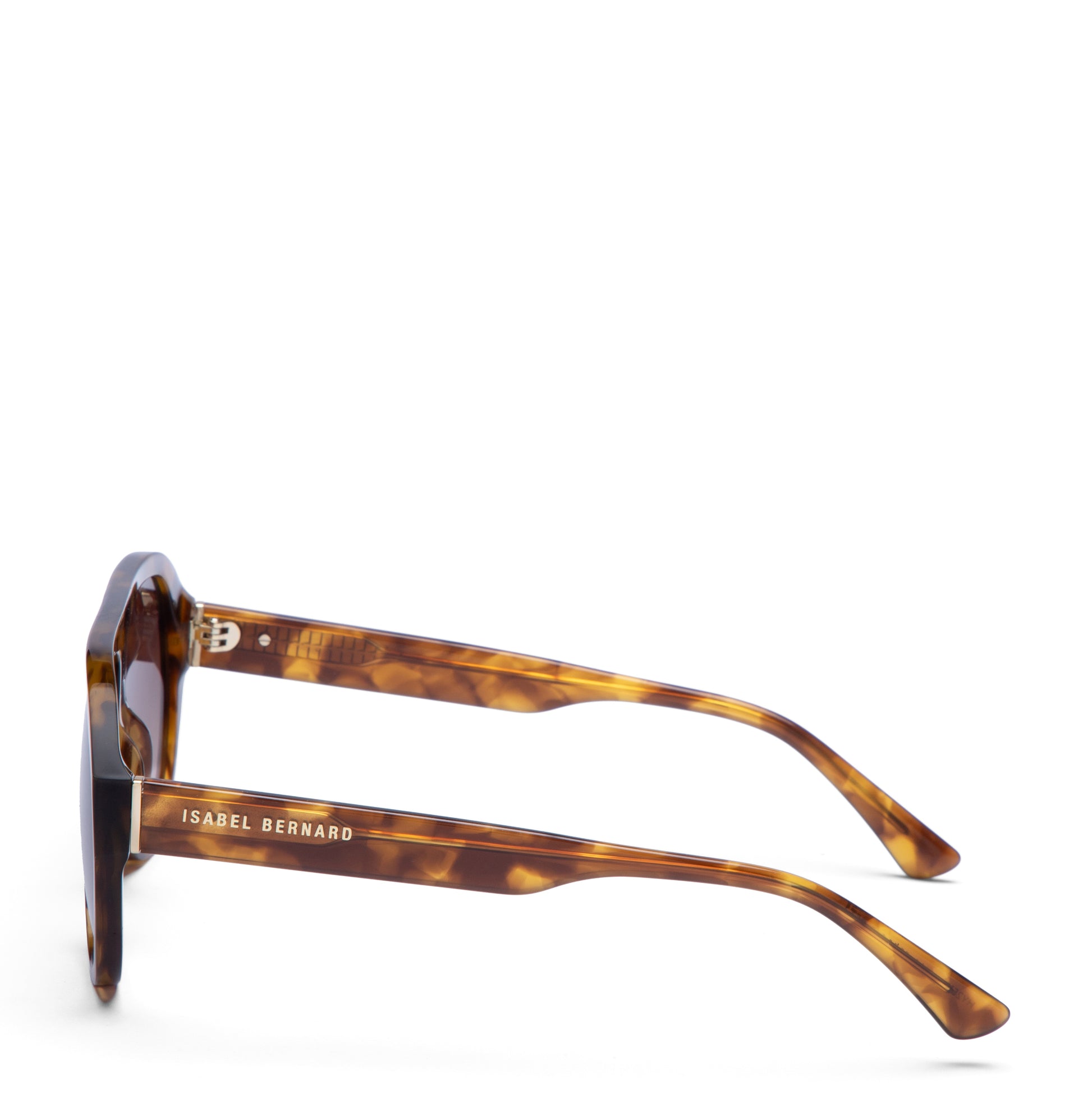 La Villette Mila brown tortoise bold aviator sunglasses with brown lenses - - Isabel Bernard