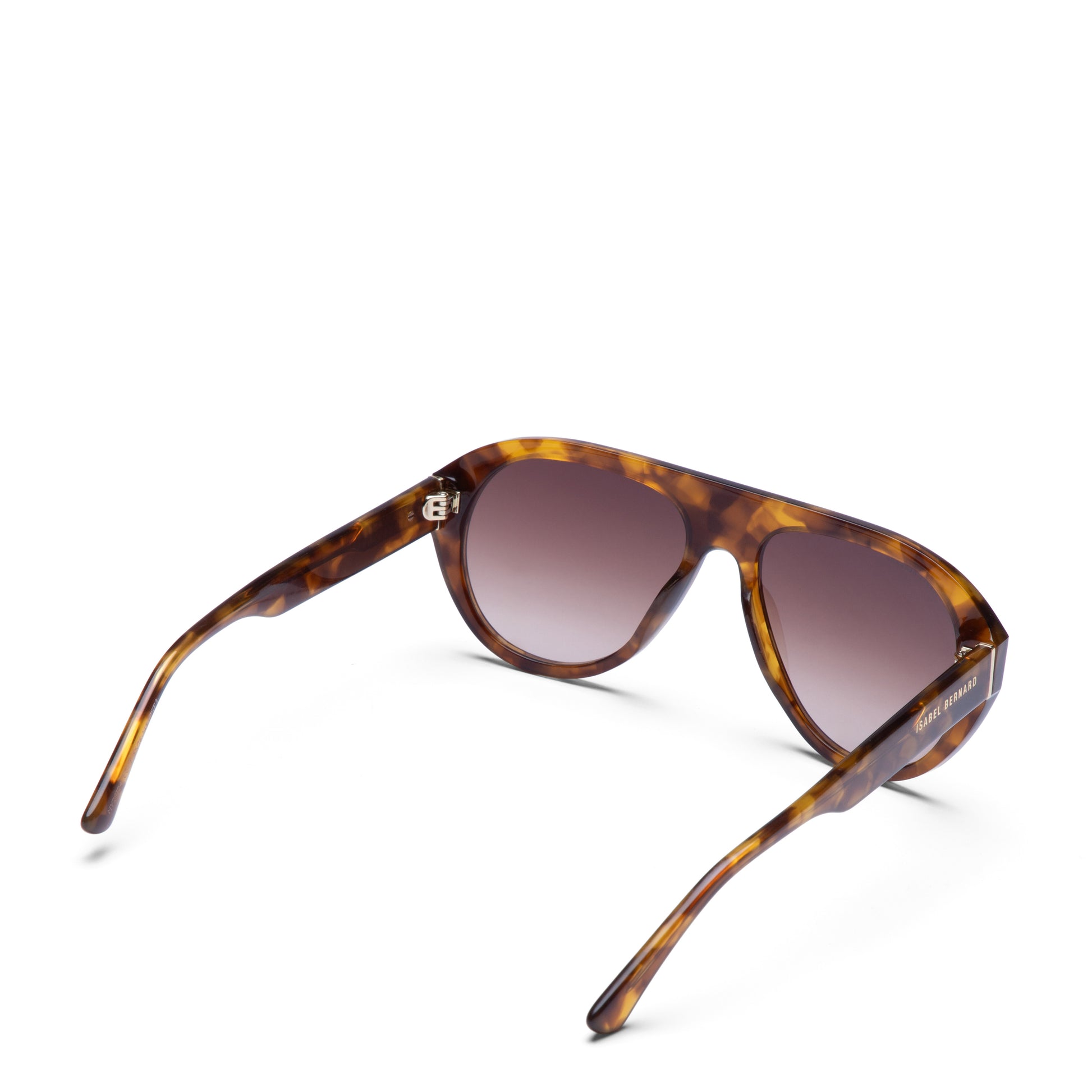 La Villette Mila brown tortoise bold aviator sunglasses with brown lenses - - Isabel Bernard
