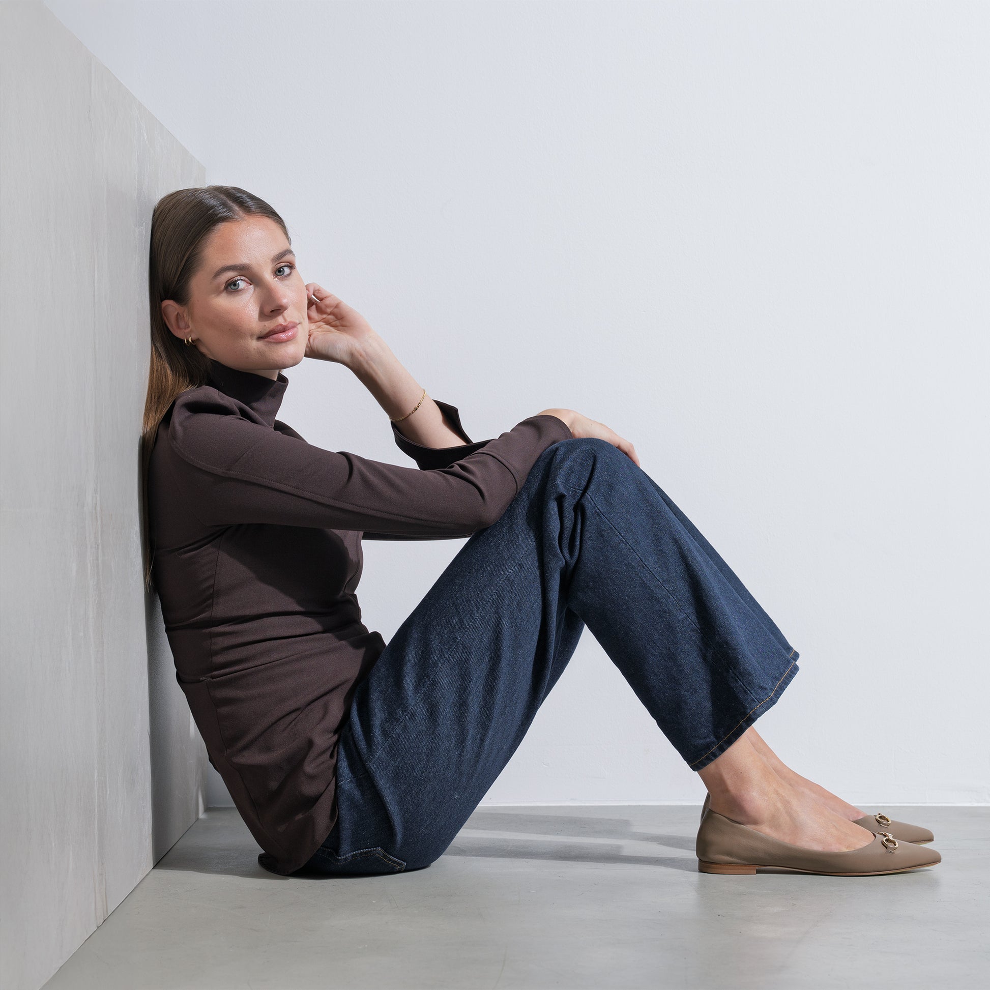 Vendôme Elita taupe calfskin leather ballerinas - - Isabel Bernard