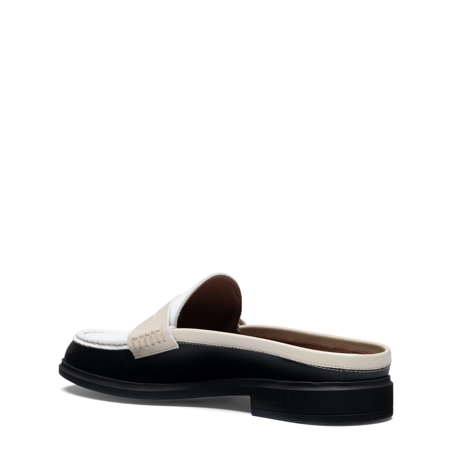 Vendôme Blandine Black And White Calfskin Leather Mules With White Details - - Isabel Bernard