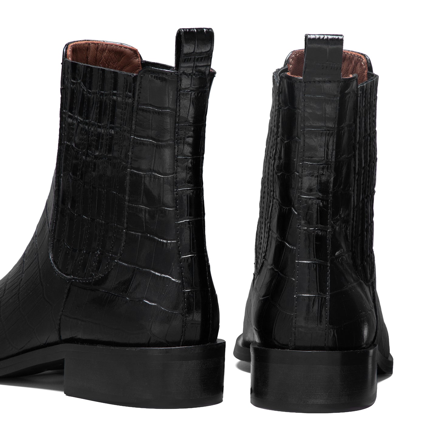 Vendôme Chey Croco Black Calfskin Leather Chelsea Boots - - Isabel Bernard