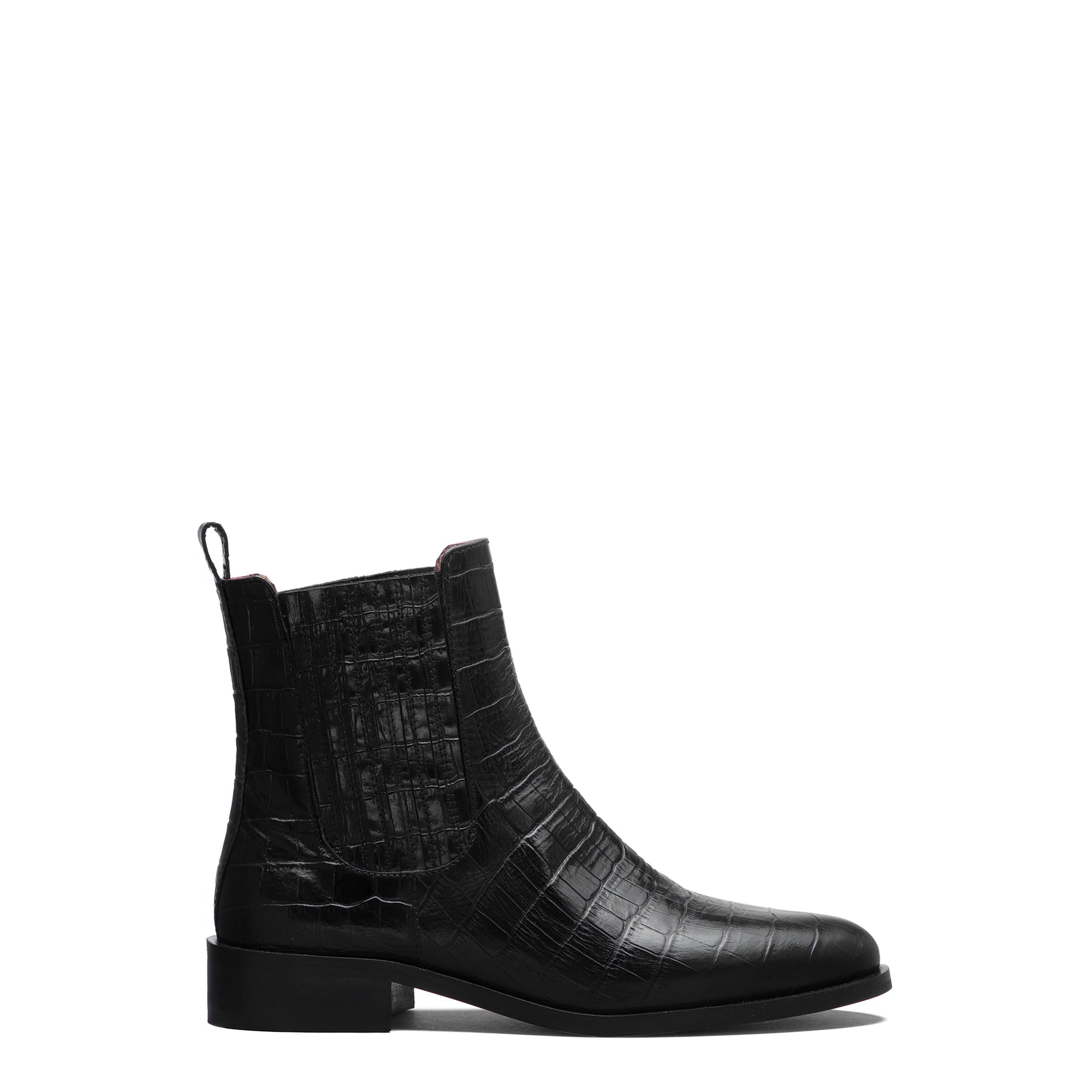 Vendôme Chey Croco Black Calfskin Leather Chelsea Boots - - Isabel Bernard