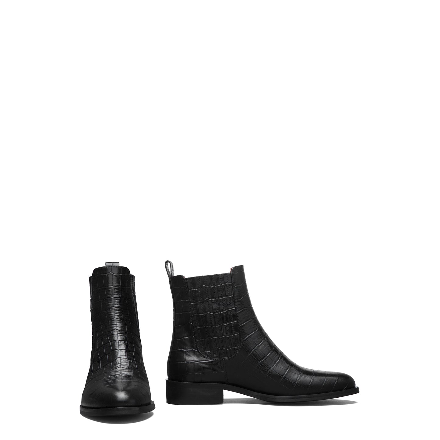 Vendôme Chey Croco Black Calfskin Leather Chelsea Boots - - Isabel Bernard