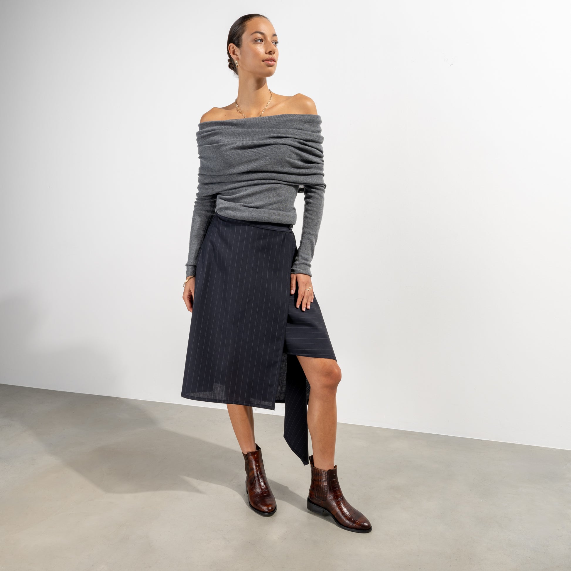 Vendôme Chey Croco Brown Calfskin Leather Chelsea Boots - - Isabel Bernard