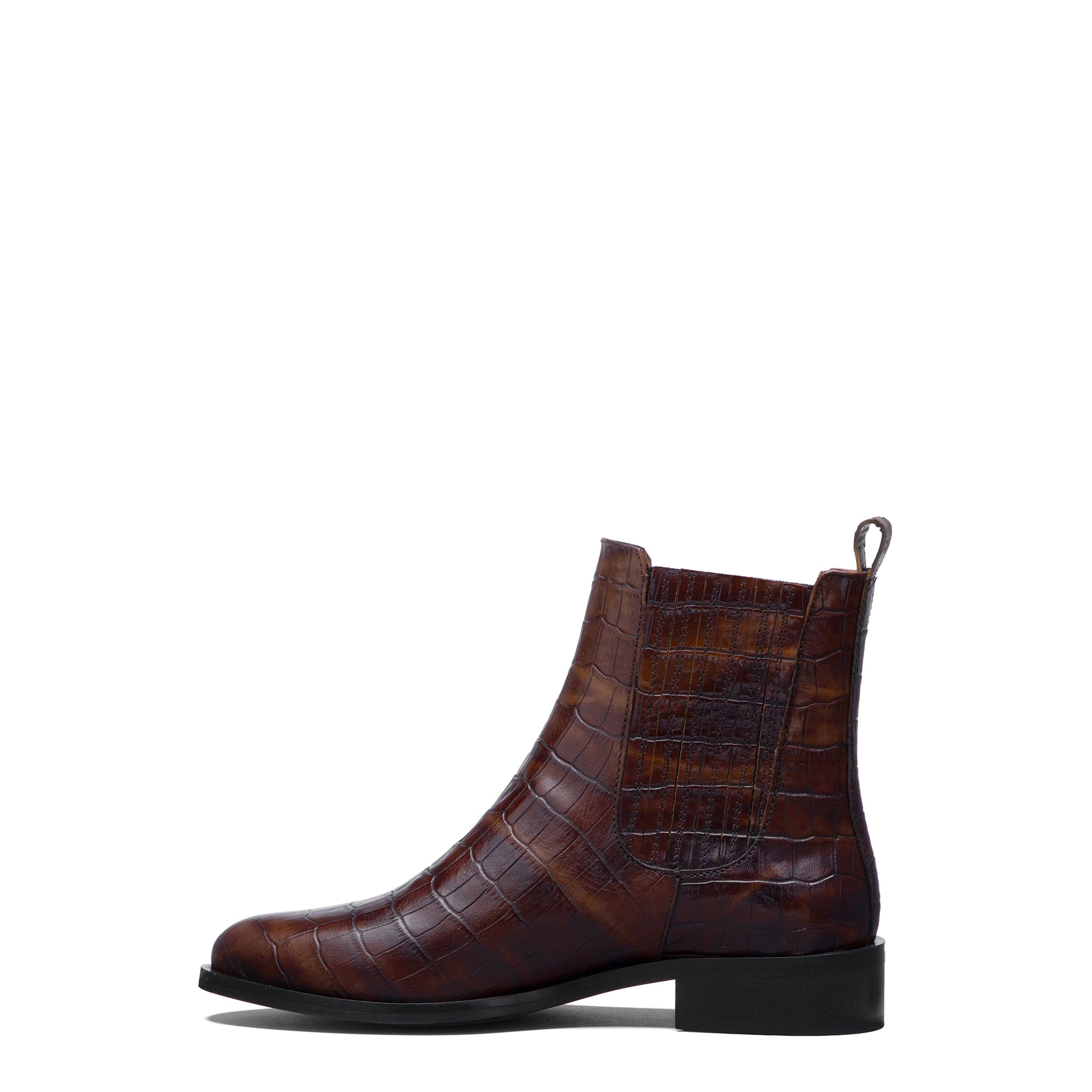 Vendôme Chey Croco Brown Calfskin Leather Chelsea Boots - - Isabel Bernard
