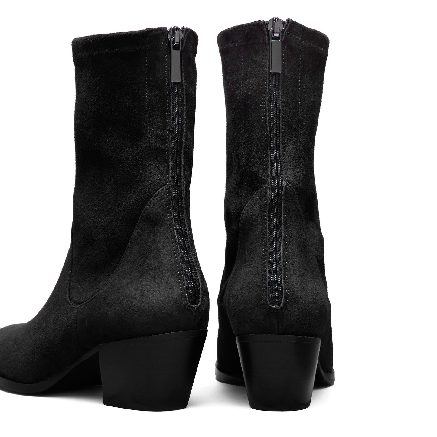 Vendôme Estelle Black Stretch Suede Boots - - Isabel Bernard