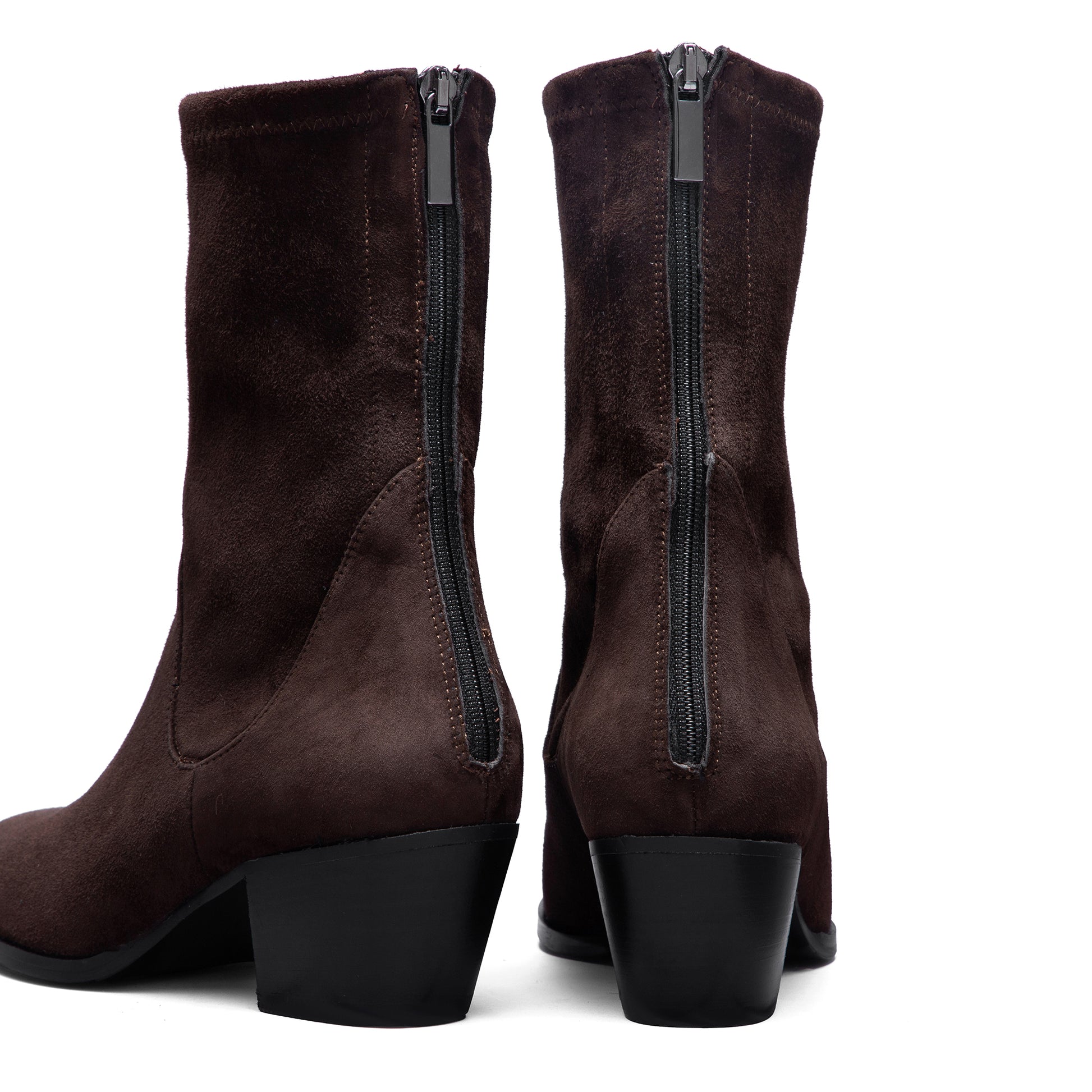 Vendôme Estelle Brown Stretch Suede Boots - - Isabel Bernard