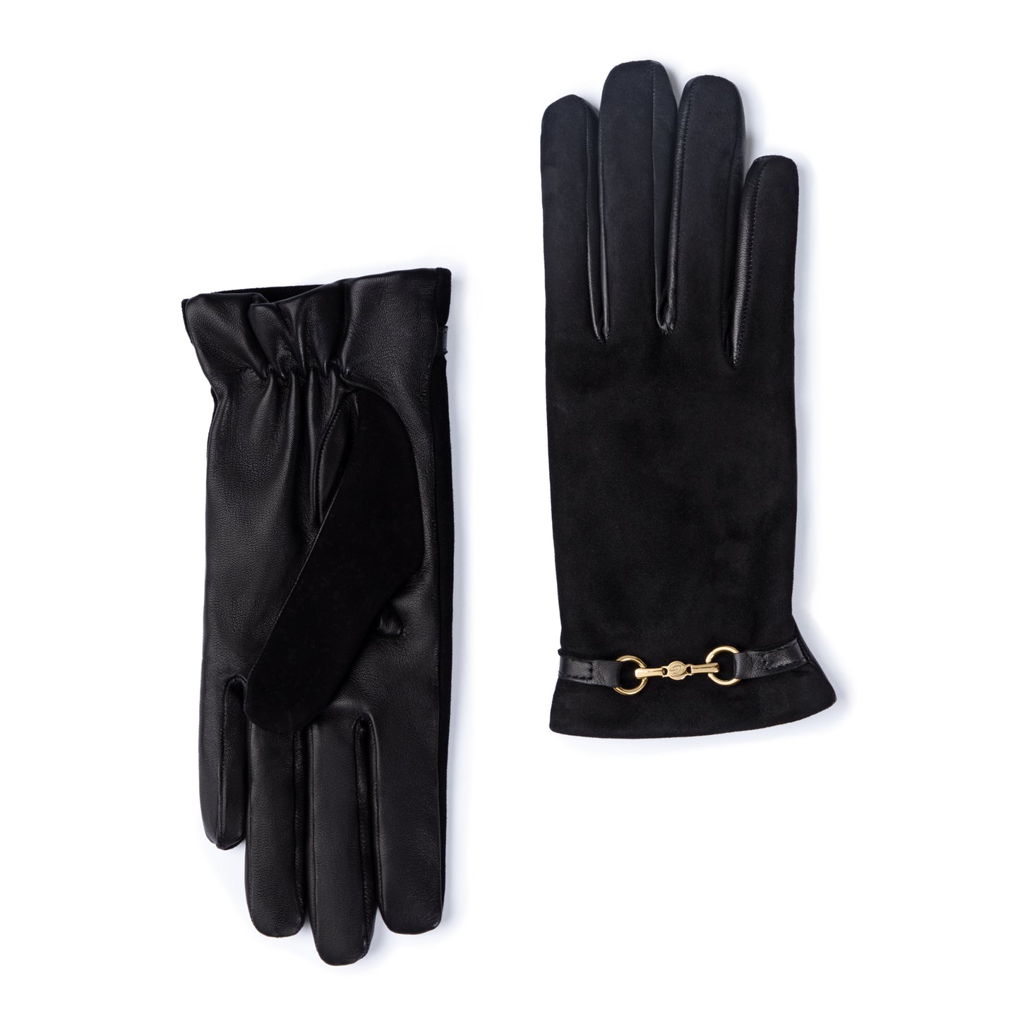 Honoré Marcelia black goatskin suéde leather gloves - - Isabel Bernard