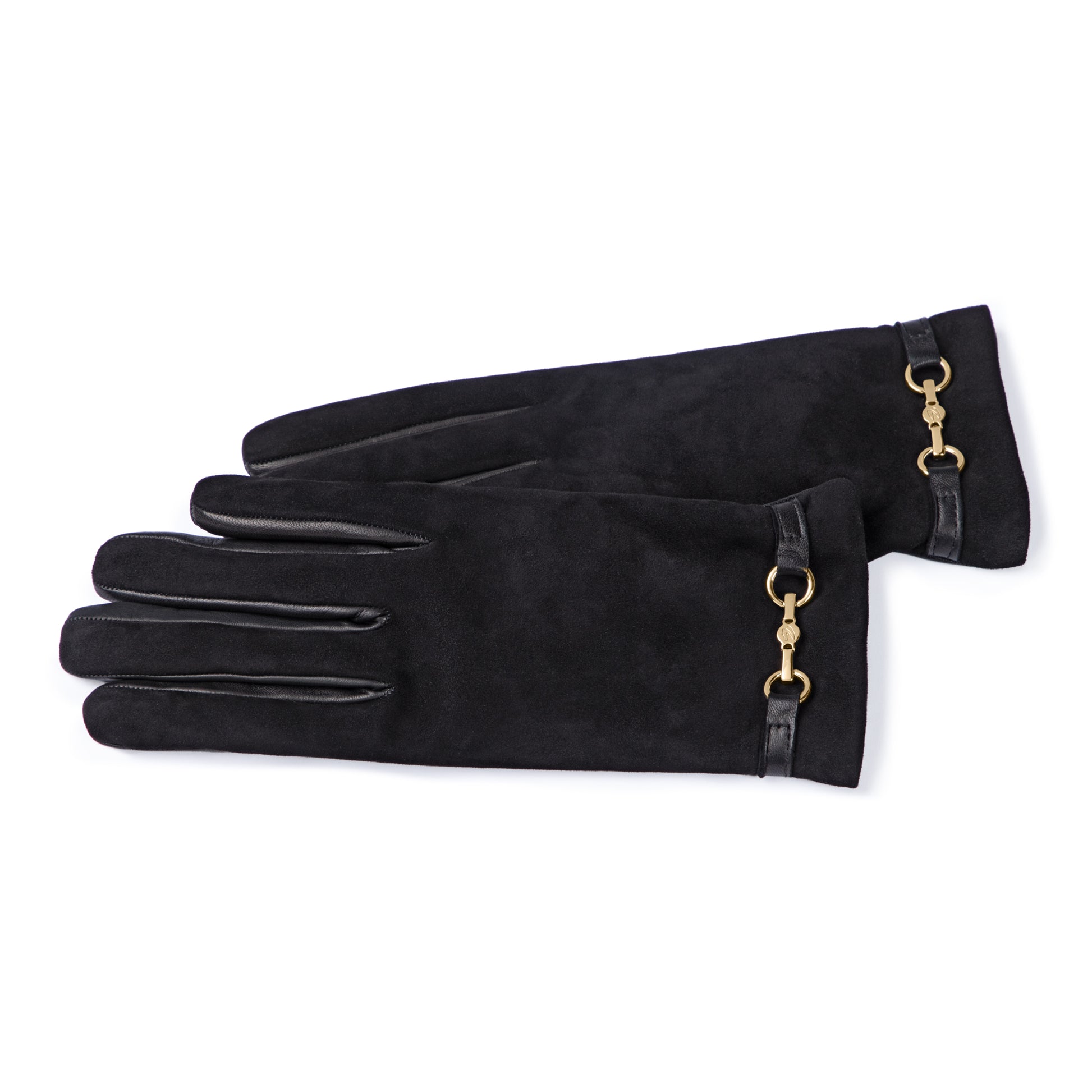 Honoré Marcelia black goatskin suéde leather gloves - - Isabel Bernard