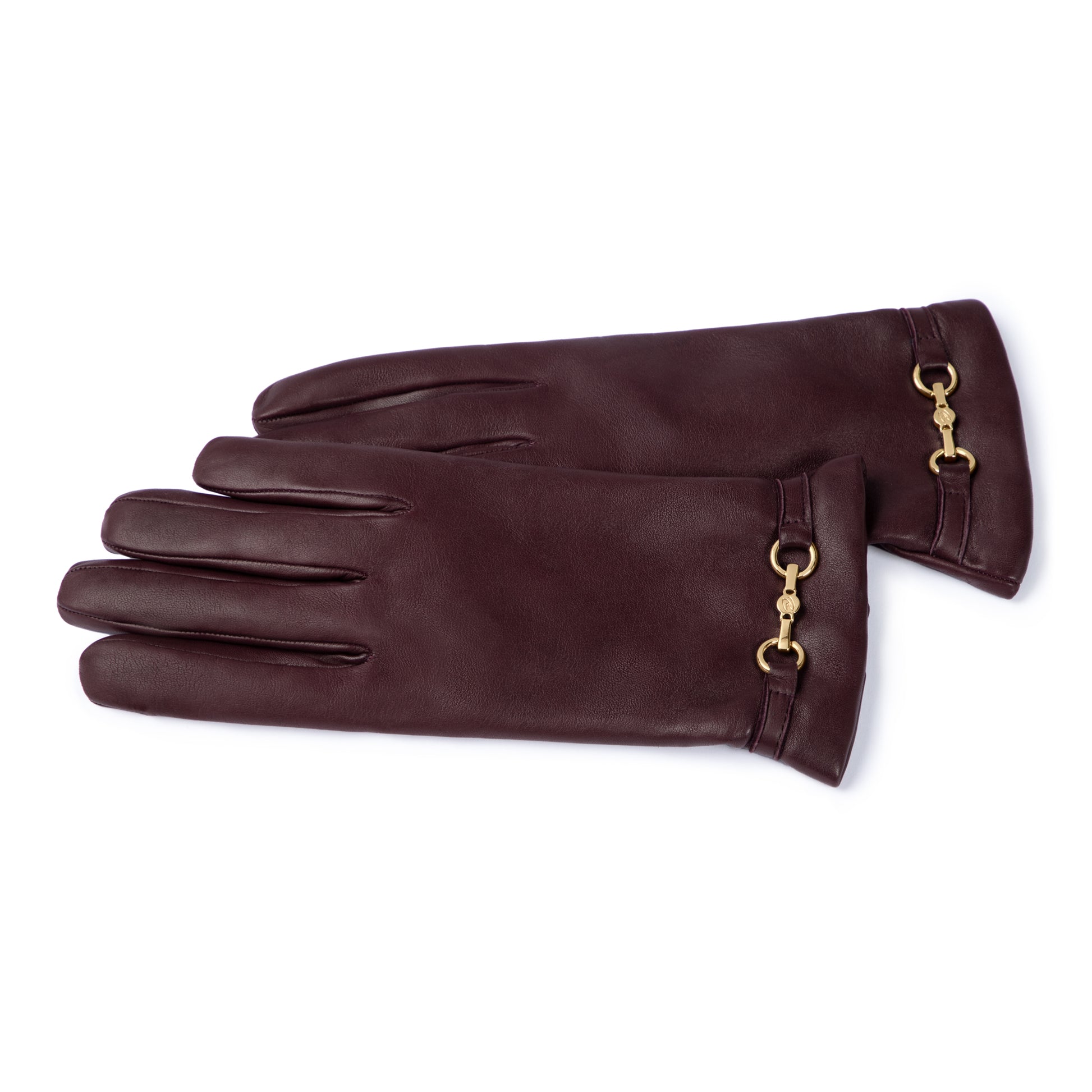 Isabel Bernard Marcelia bordeauxrote Handschuhe aus echtem Ziegenleder