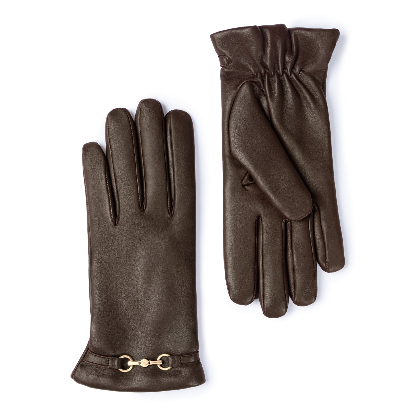 Honoré Marcelia dark brown goatskin leather gloves - - Isabel Bernard