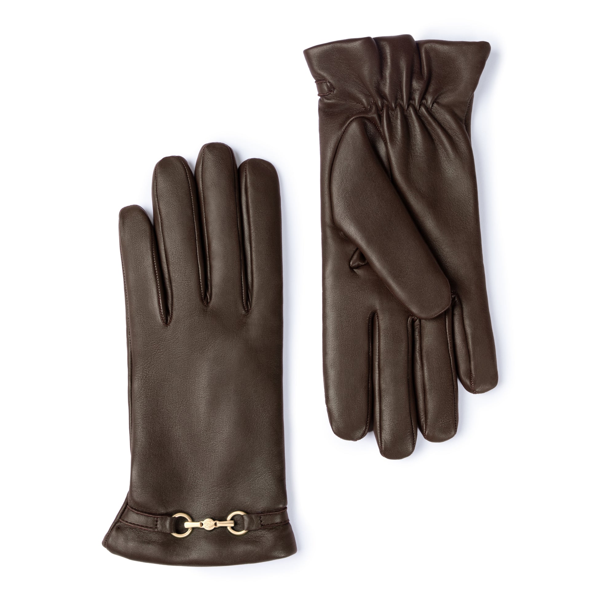 Honoré Marcelia dark brown goatskin leather gloves - - Isabel Bernard