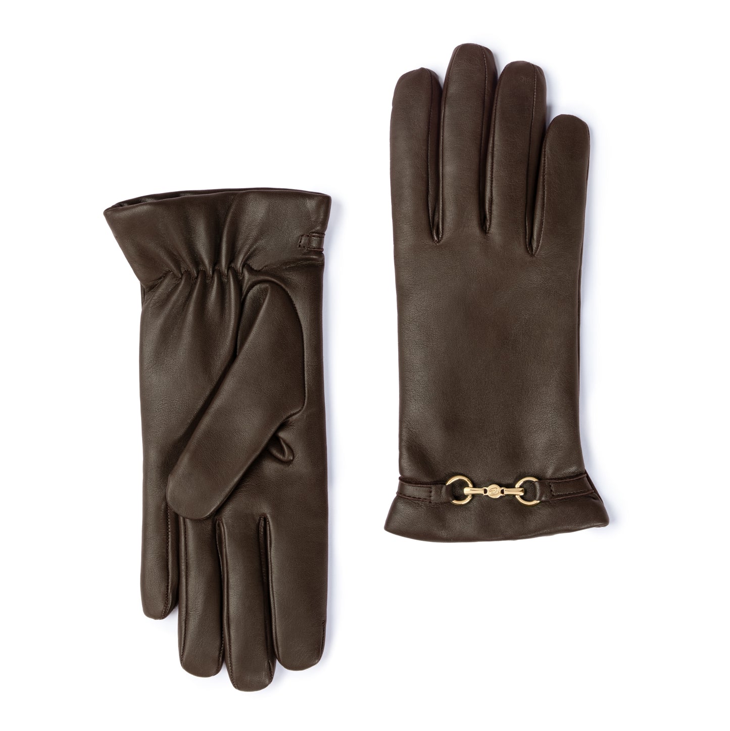 Honoré Marcelia dark brown goatskin leather gloves - - Isabel Bernard