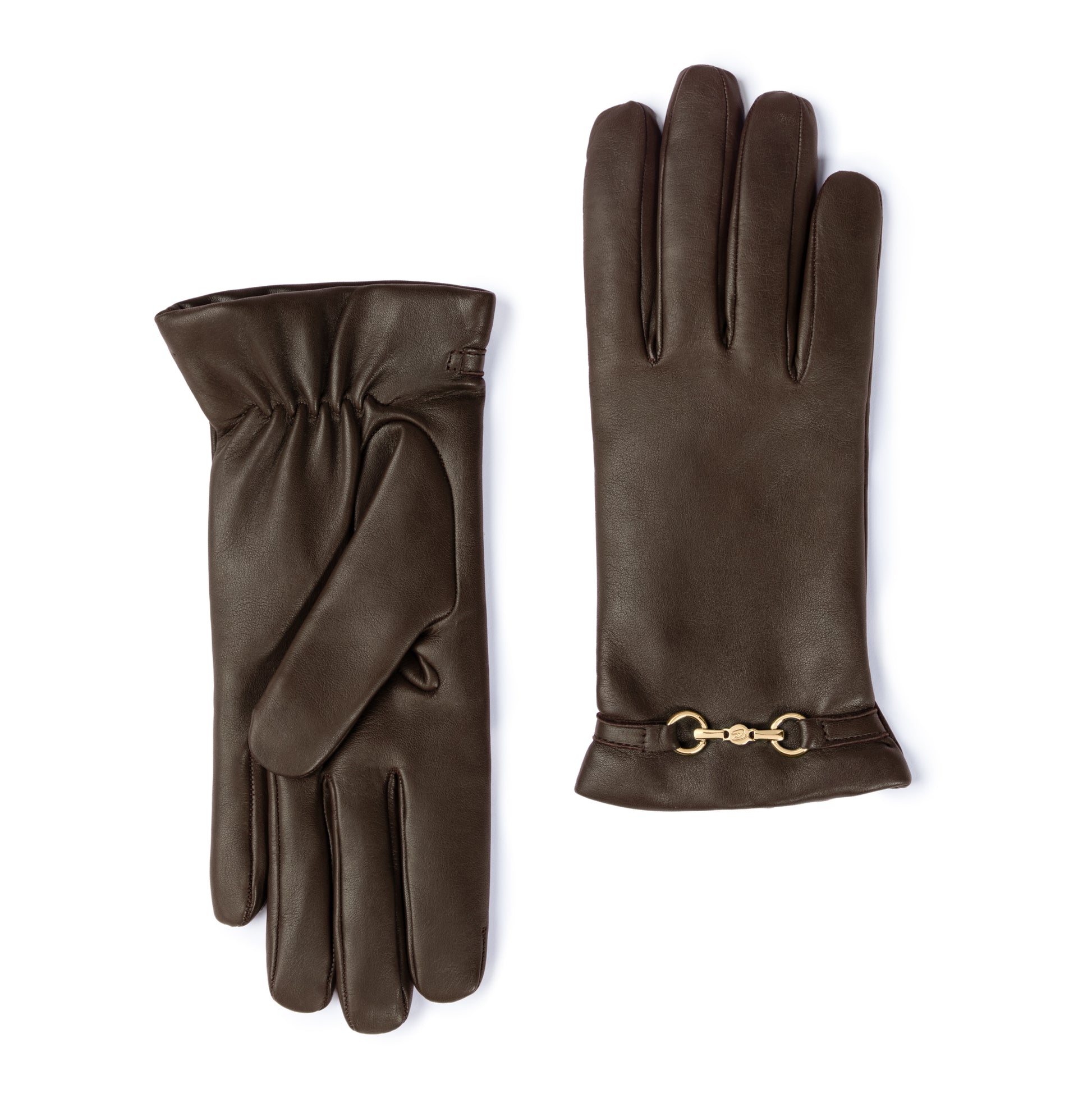 Honoré Marcelia dark brown goatskin leather gloves - - Isabel Bernard