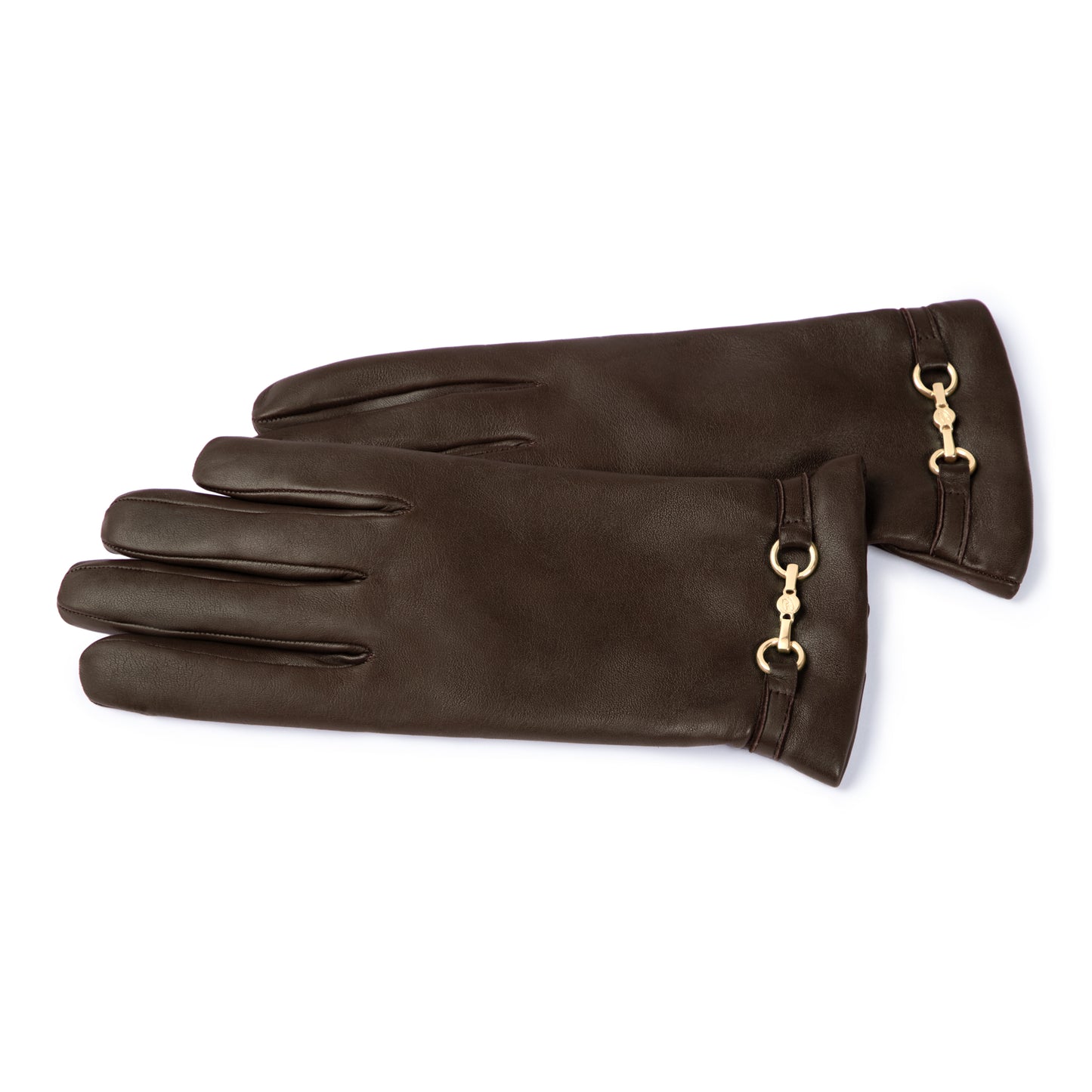 Honoré Marcelia dark brown goatskin leather gloves - - Isabel Bernard