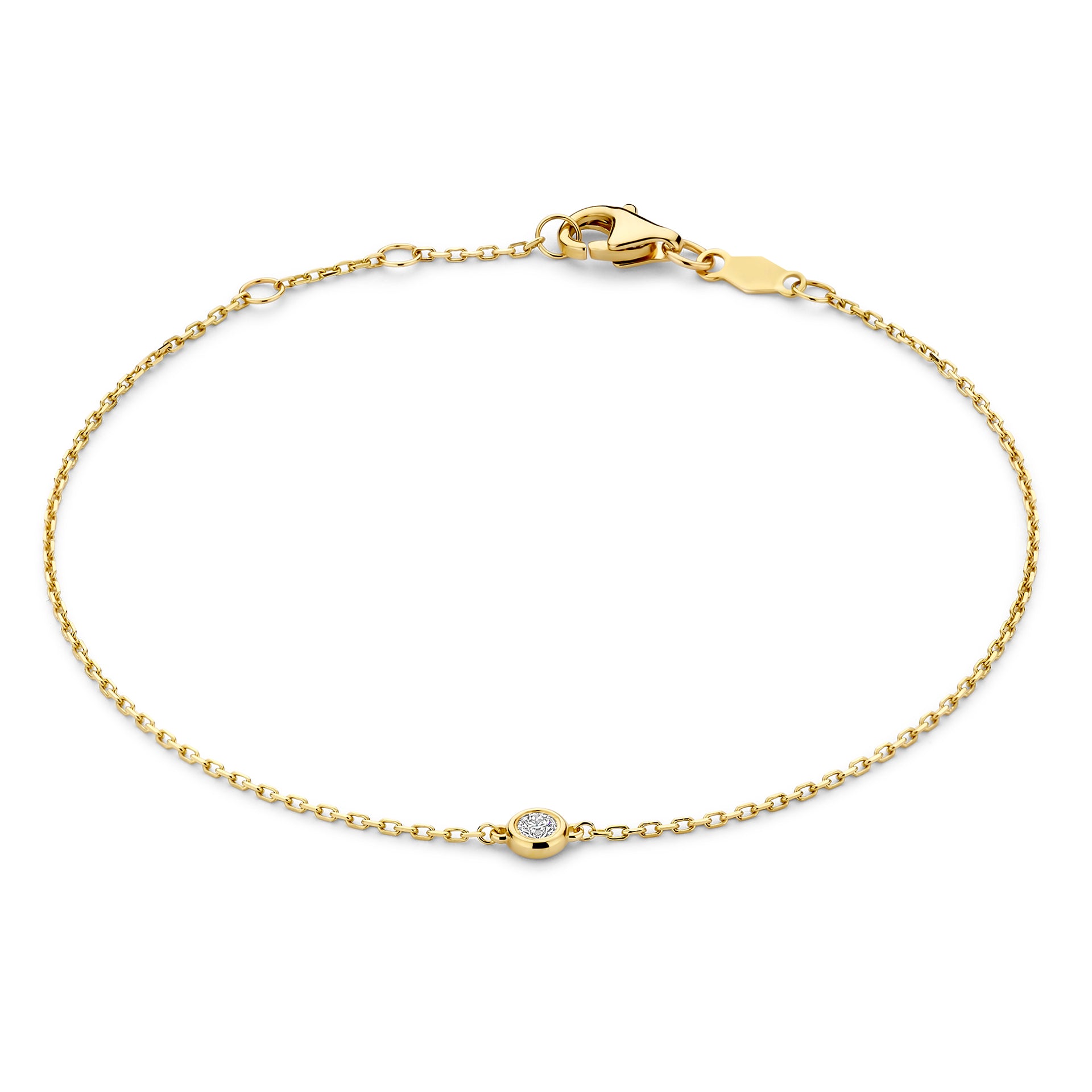 De la Paix Alfie 14 karaat gouden armband met diamant 0.05 karaat