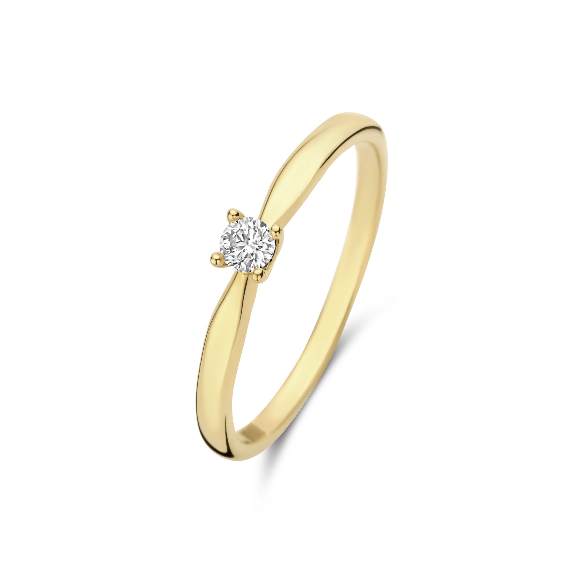 De la Paix Christine 14 karaat gouden ring met diamant 0.10 karaat