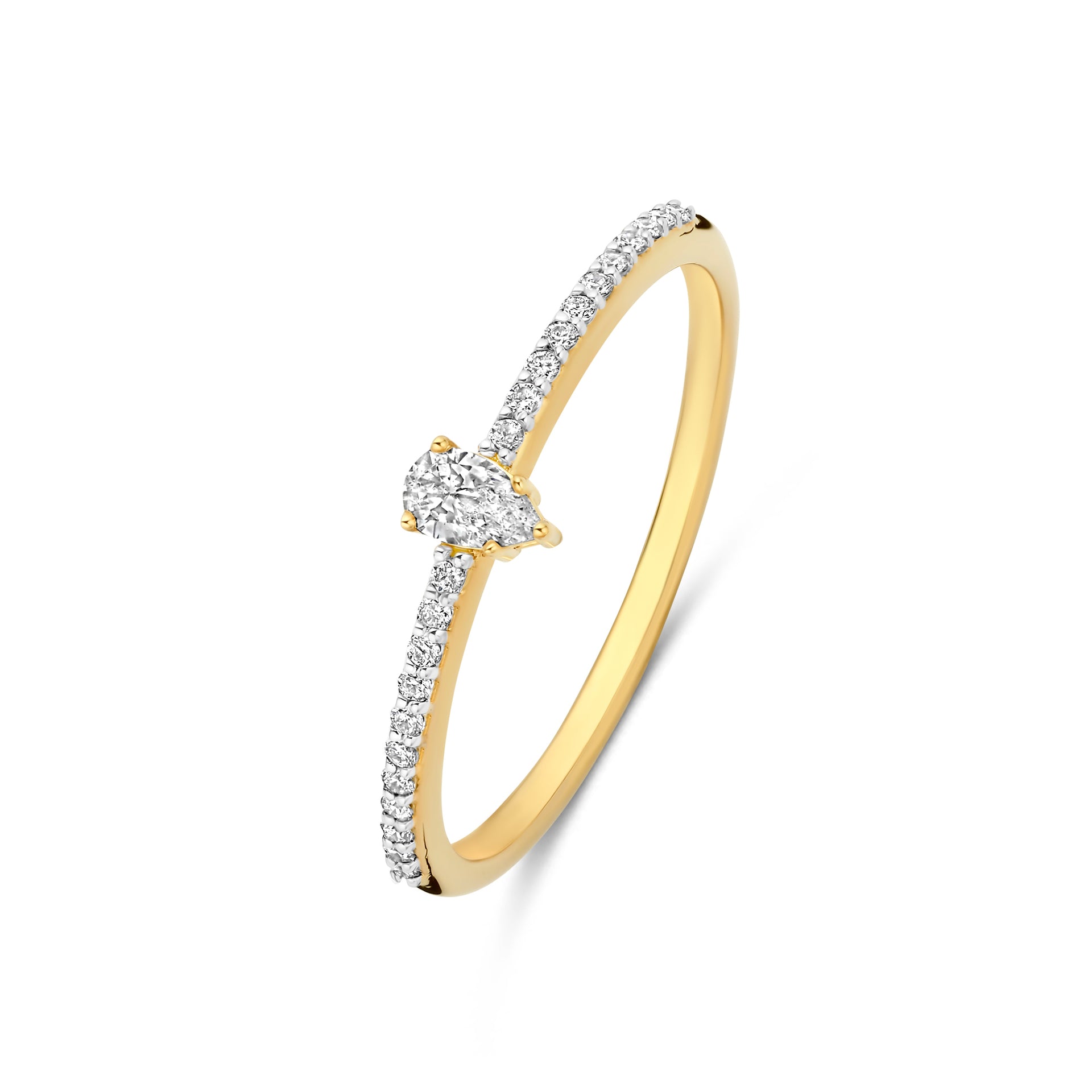 De la Paix Eloise 14 karaat gouden ring met diamant 0.10 karaat