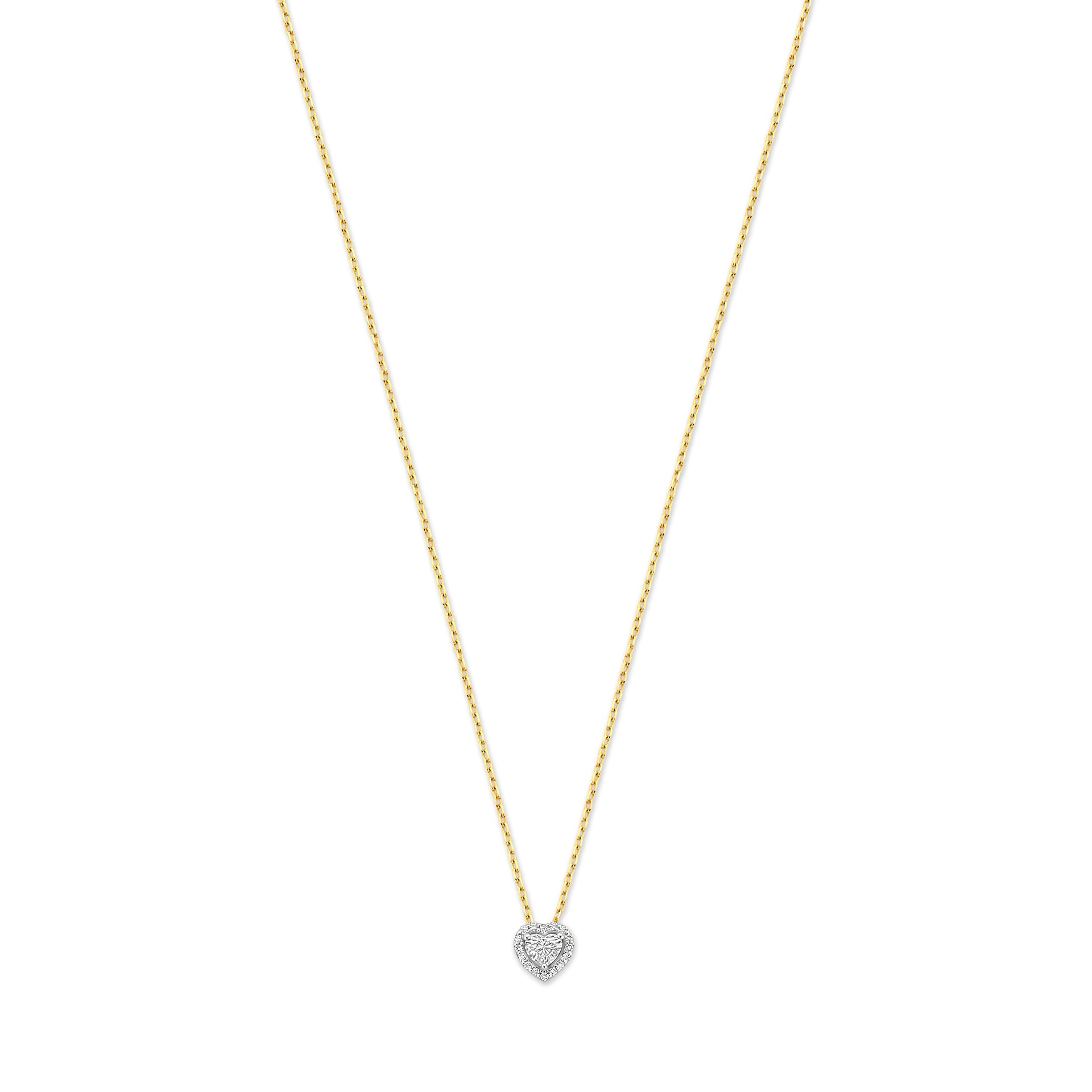 De la Paix Amore 14 karaat gouden ketting met diamant 0.14 karaat