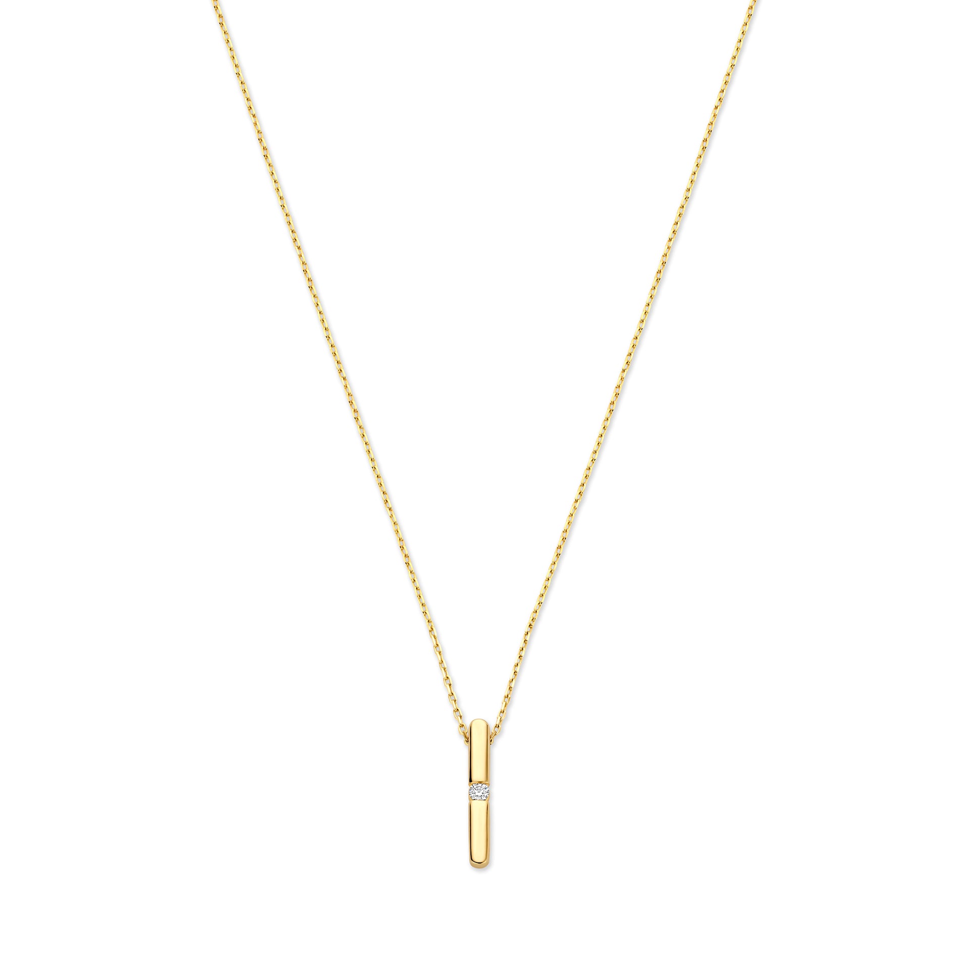 De la Paix Flavie 14 karaat gouden ketting met diamant 0.03 karaat