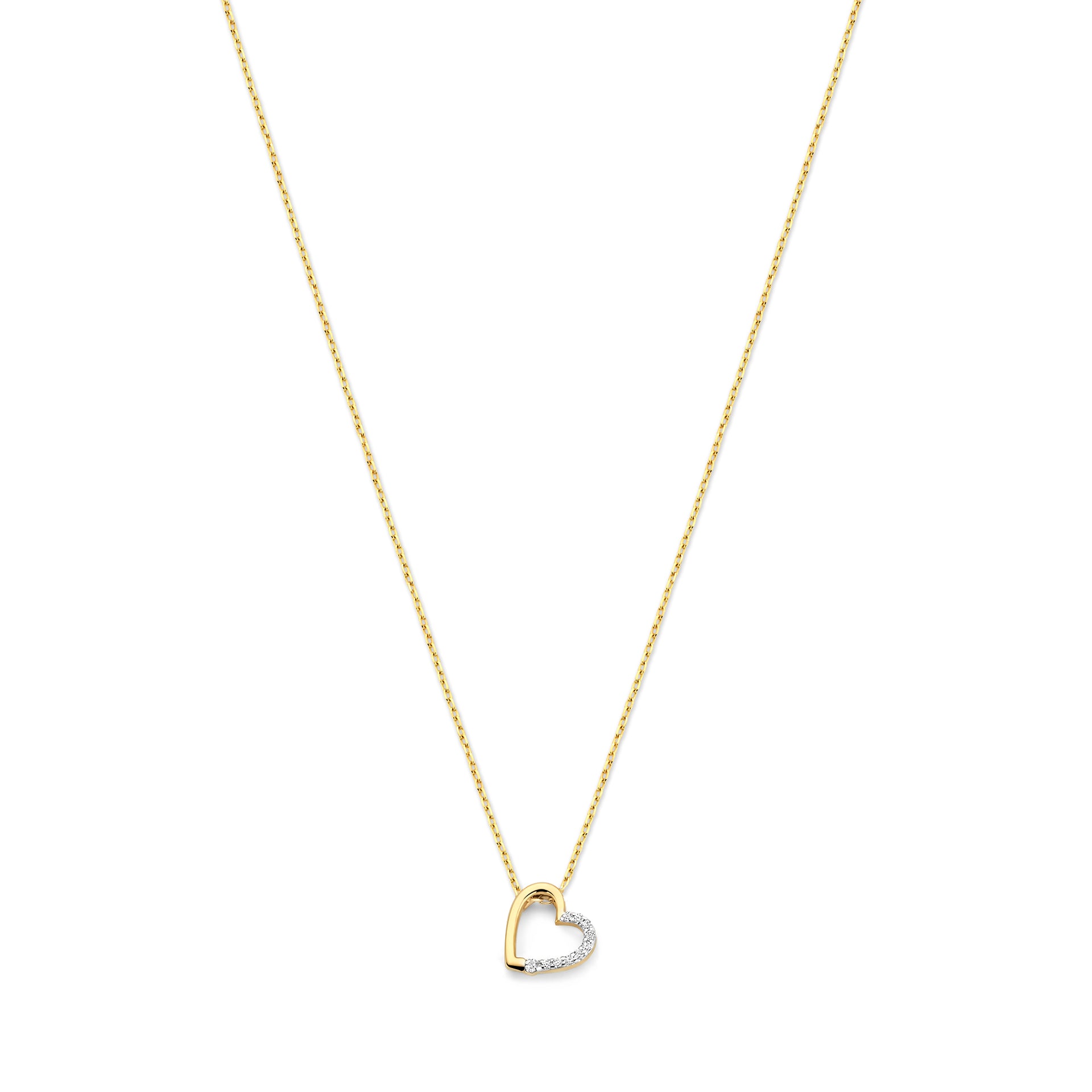 De la Paix Léna 14 karaat gouden ketting met diamant 0.03 karaat