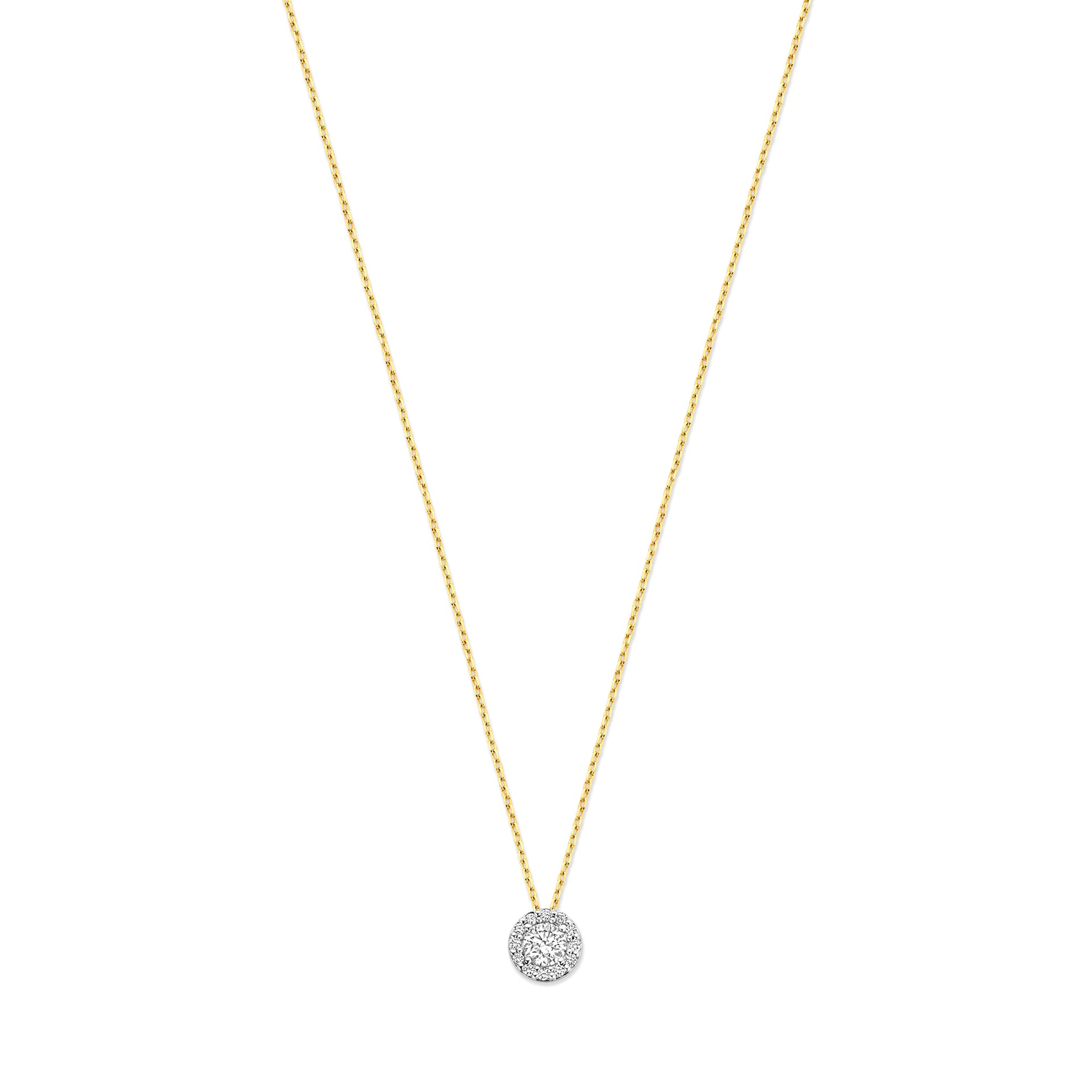 De la Paix Viviane 14 karaat gouden ketting met diamant 0.13 karaat