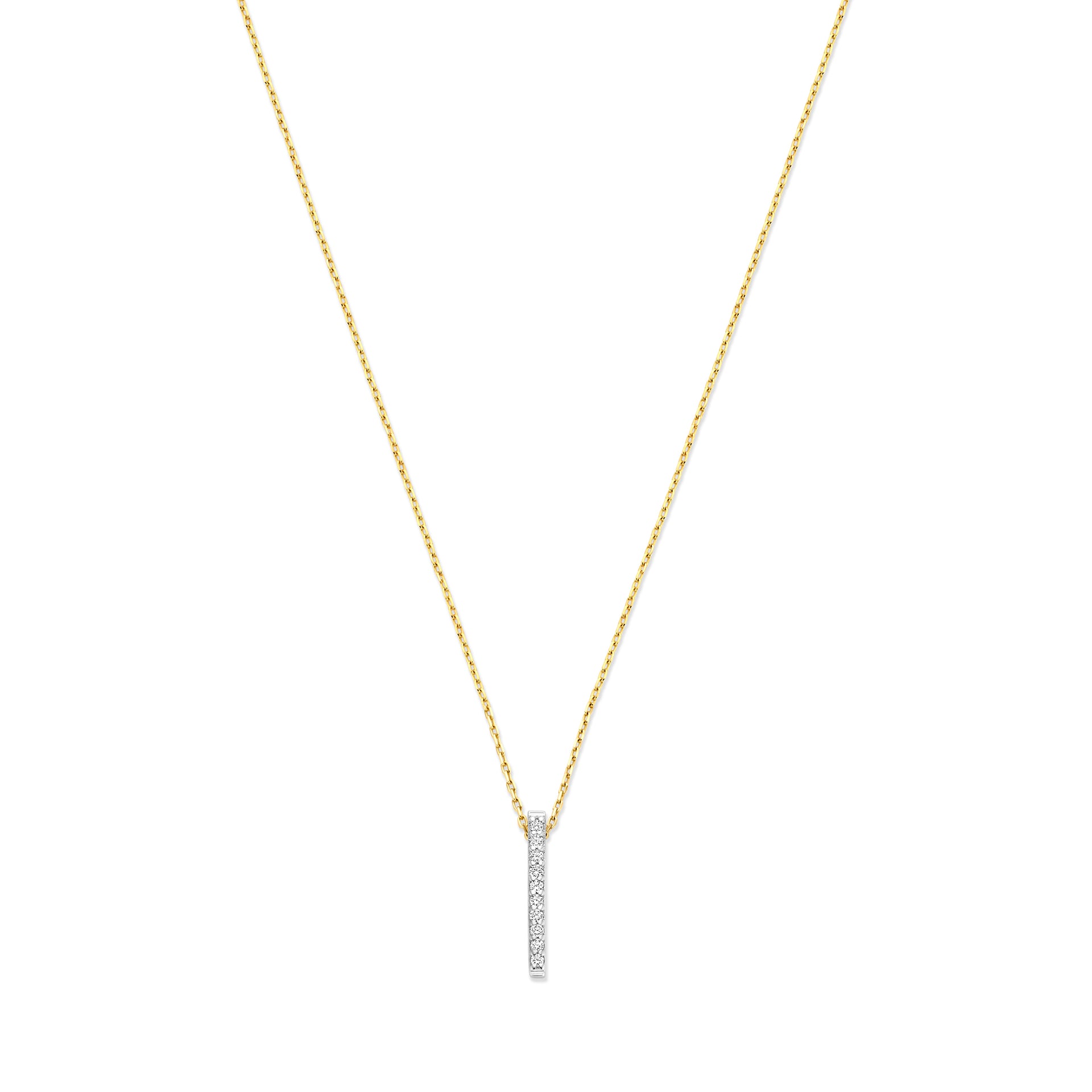 De la Paix Flavie 14 karaat gouden ketting met diamant 0,06 karaat