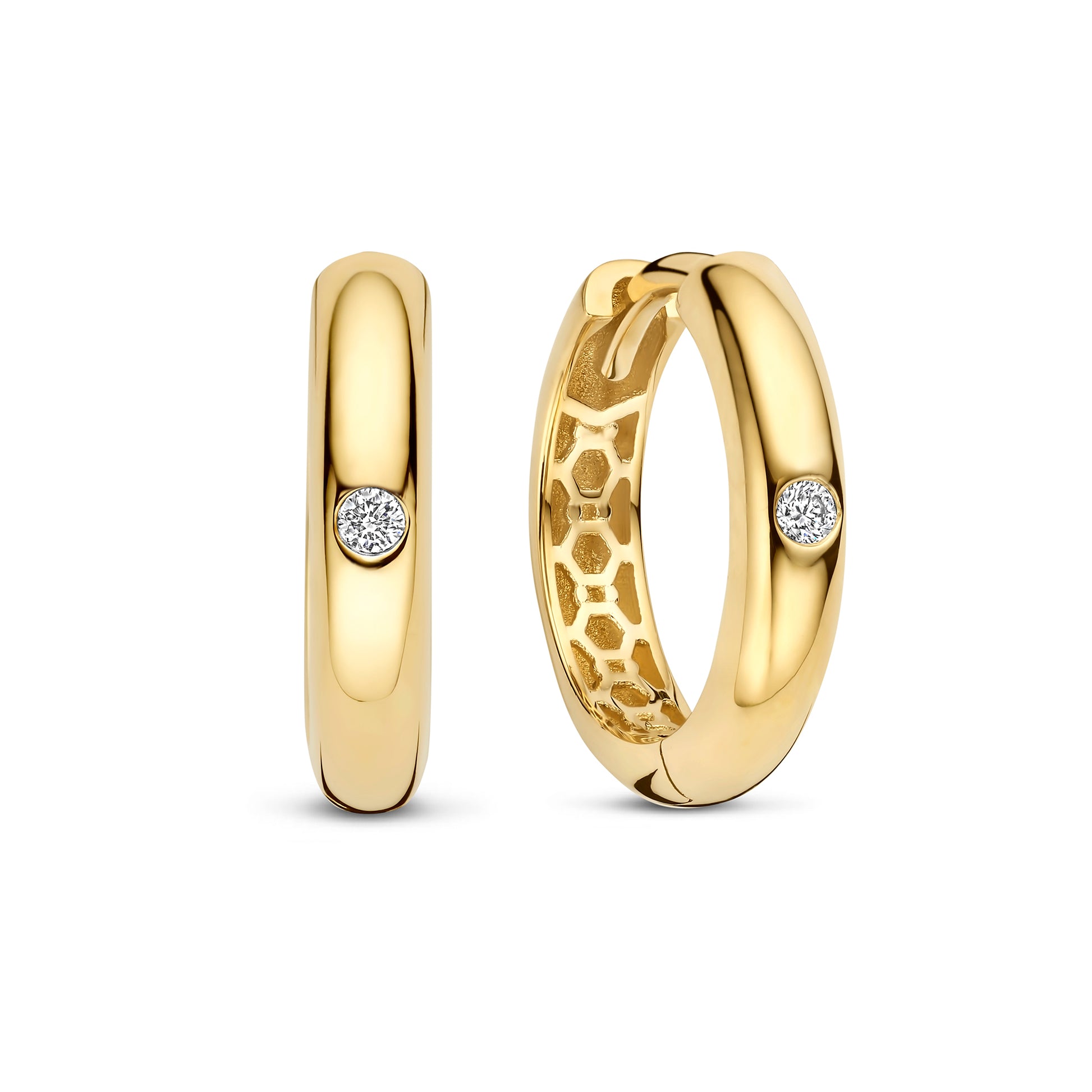 De La Paix Lize Gold Earrings With Diamond 0.03 Carat - - Isabel Bernard