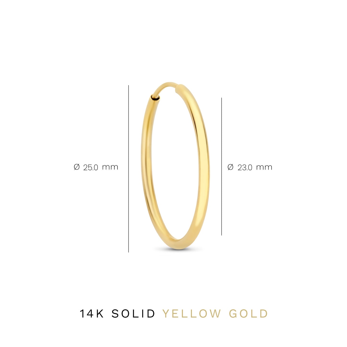 Le Marais Cerise 14 karat gold hoop earrings (25 mm) - - Isabel Bernard