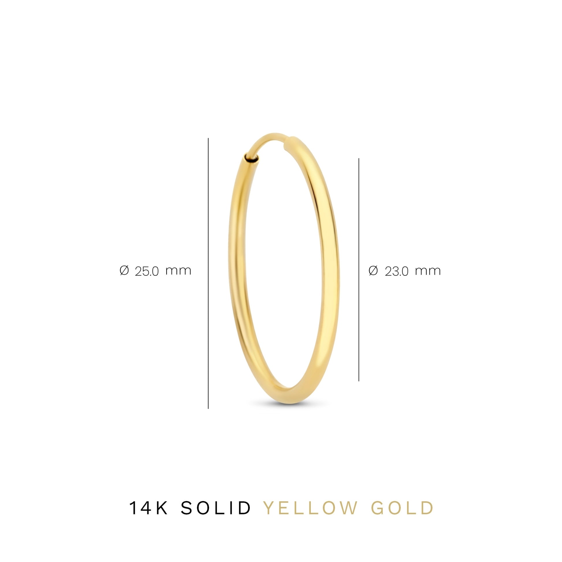 Le Marais Cerise 14 karat gold hoop earrings (25 mm) - - Isabel Bernard