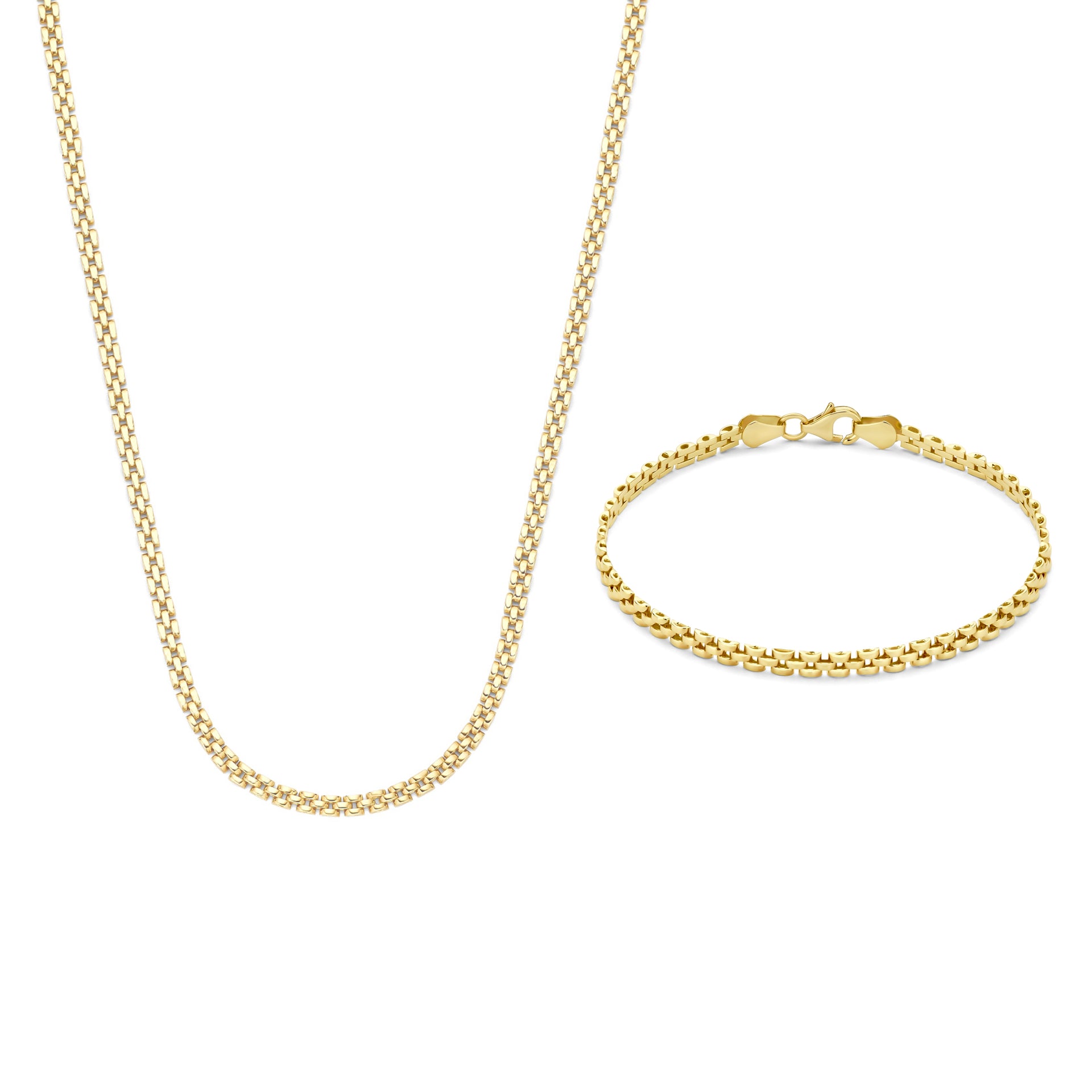 Cadeau d'Isabel 14 karaat gouden ketting en armband gift set