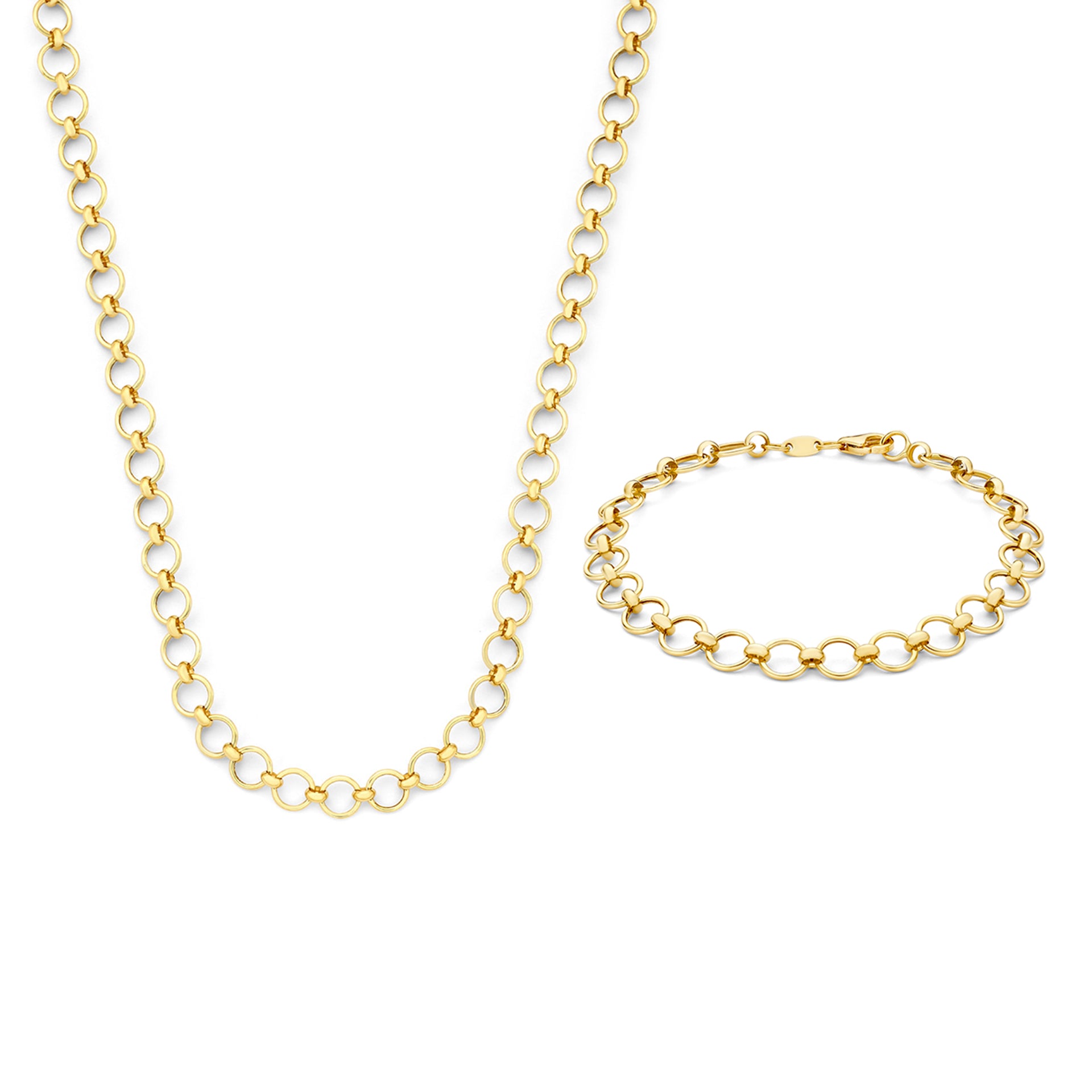 Cadeau d'Isabel 14-karaats gouden ketting en armband cadeau set