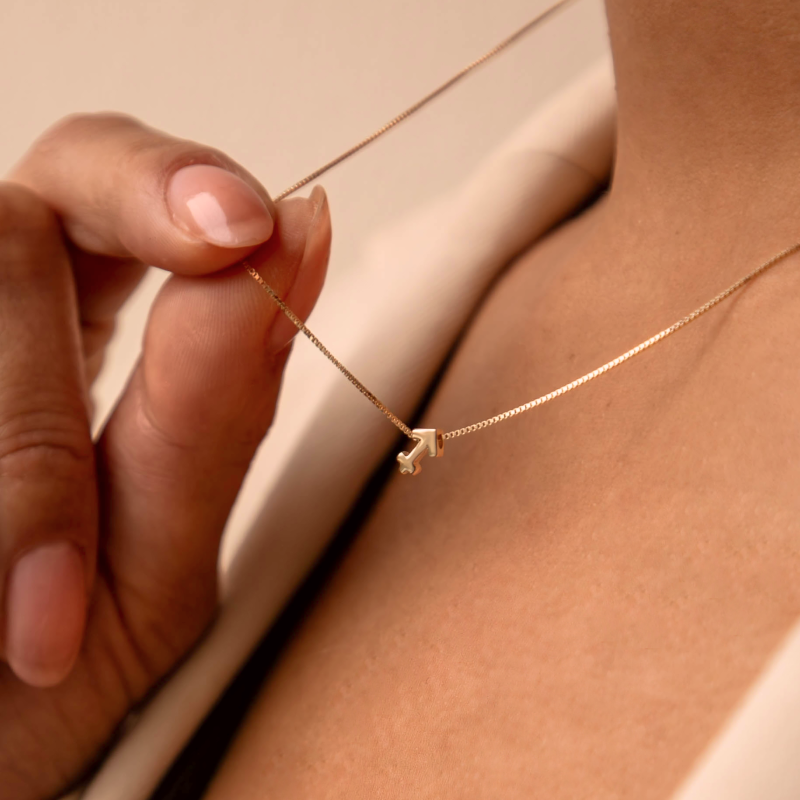 Étoiles d’Or Sagittarius 14 Carat Gold Venetian Necklace With Horoscope - - Isabel Bernard