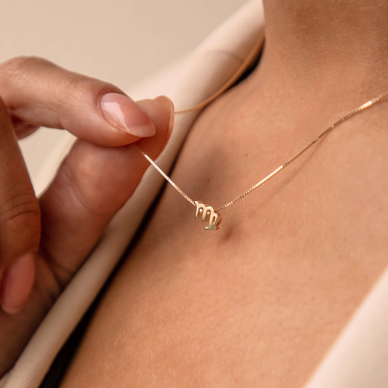 Étoiles d’Or Virgo 14 Carat Gold Venetian Necklace With Horoscope - - Isabel Bernard