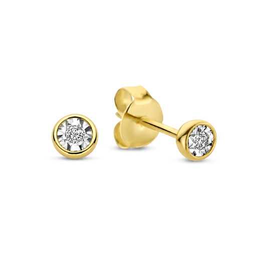 De la Paix Inaya clous d’oreilles en or 14 ct avec diamant 0,04 ct